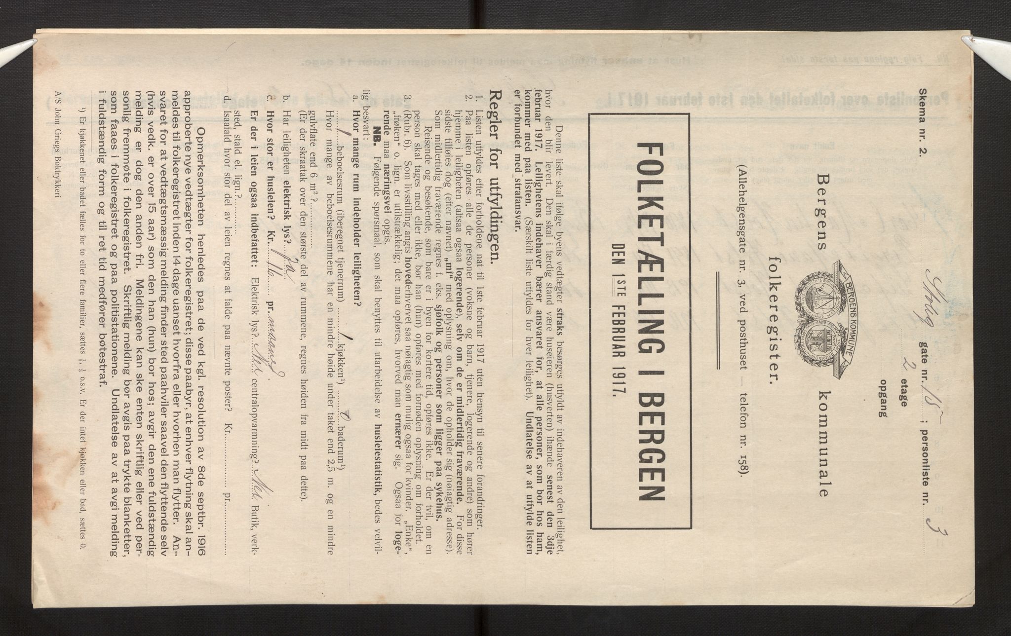 SAB, Municipal Census 1917 for Bergen, 1917, p. 39238