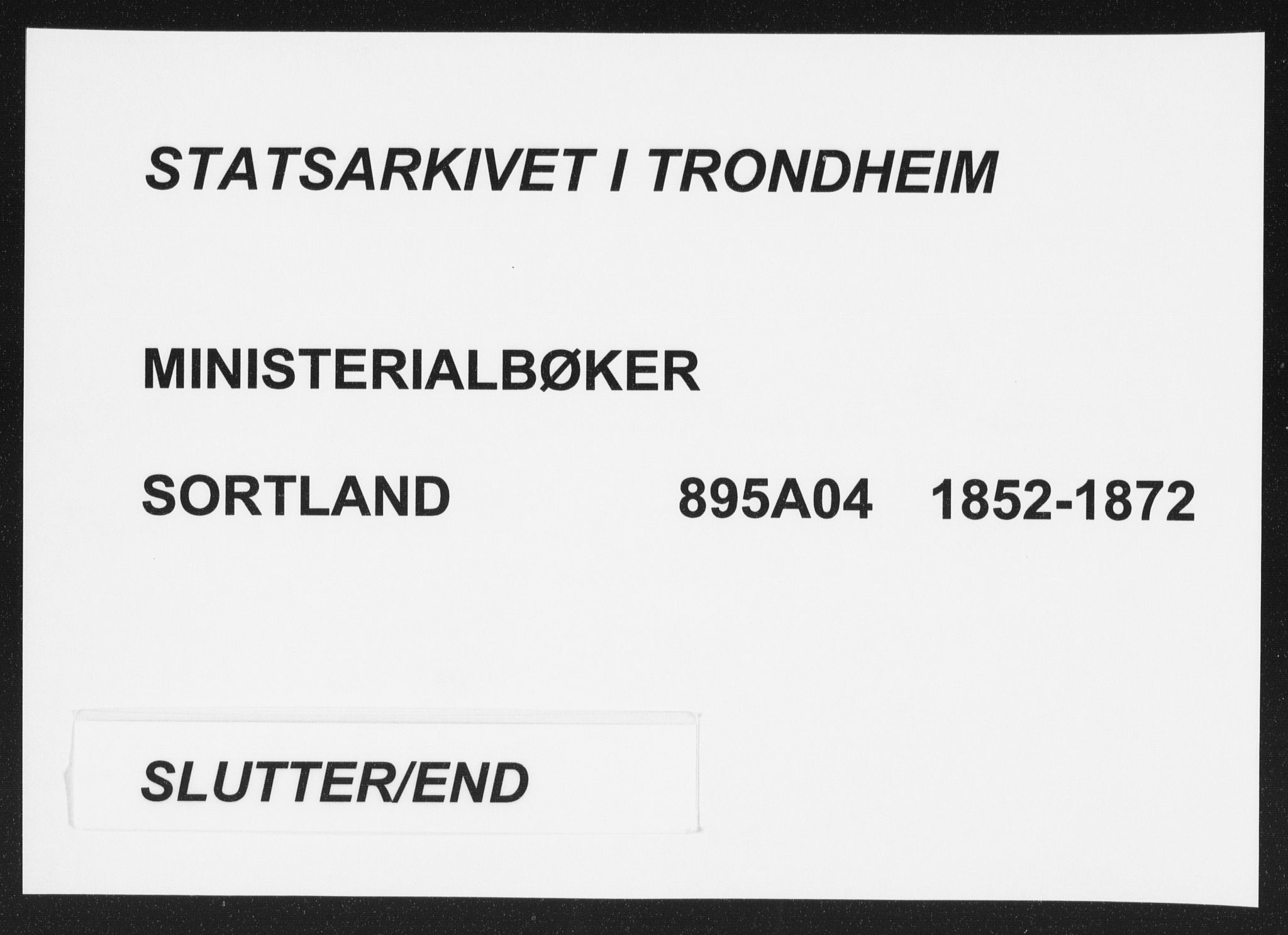 Ministerialprotokoller, klokkerbøker og fødselsregistre - Nordland, AV/SAT-A-1459/895/L1369: Parish register (official) no. 895A04, 1852-1872