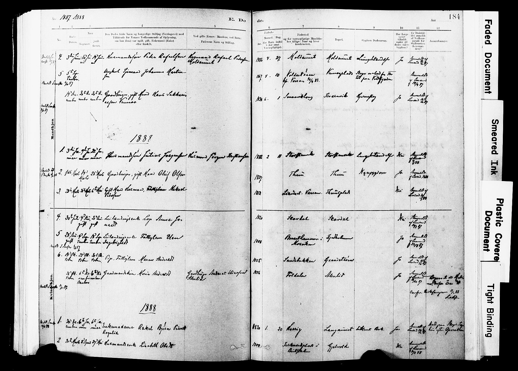 Ministerialprotokoller, klokkerbøker og fødselsregistre - Nord-Trøndelag, SAT/A-1458/744/L0420: Parish register (official) no. 744A04, 1882-1904, p. 184