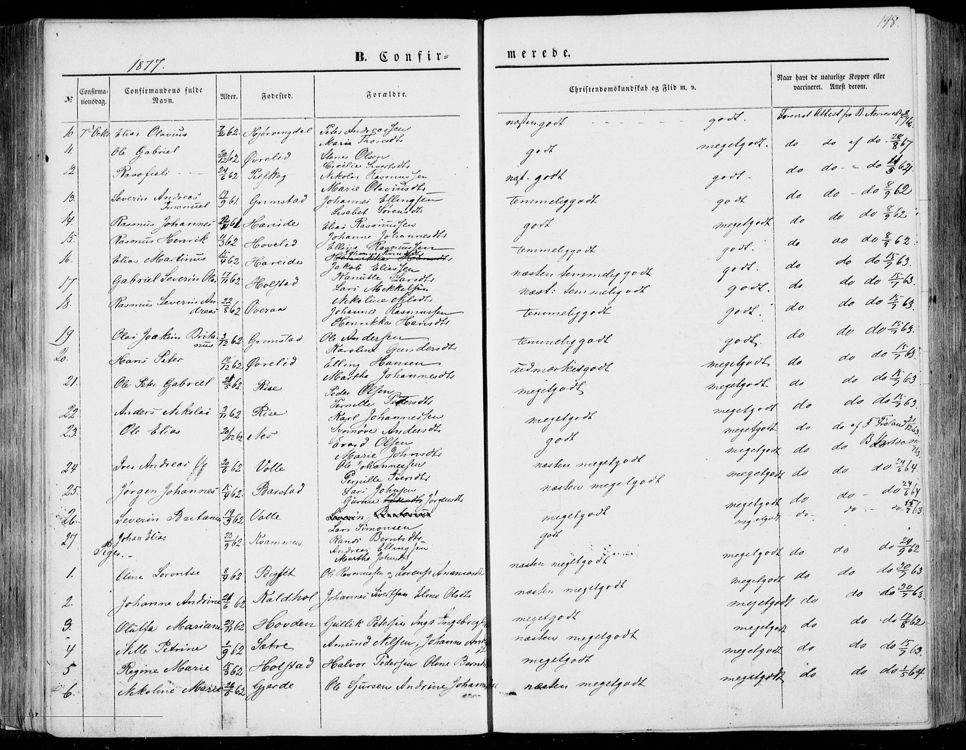 Ministerialprotokoller, klokkerbøker og fødselsregistre - Møre og Romsdal, AV/SAT-A-1454/510/L0121: Parish register (official) no. 510A01, 1848-1877, p. 148