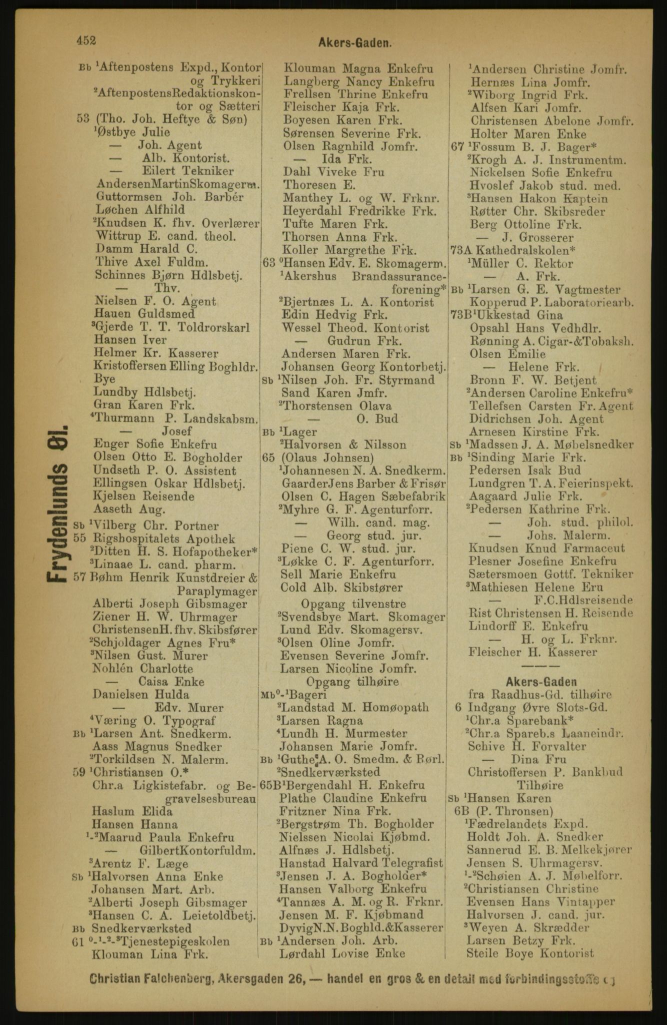 Kristiania/Oslo adressebok, PUBL/-, 1891, p. 452