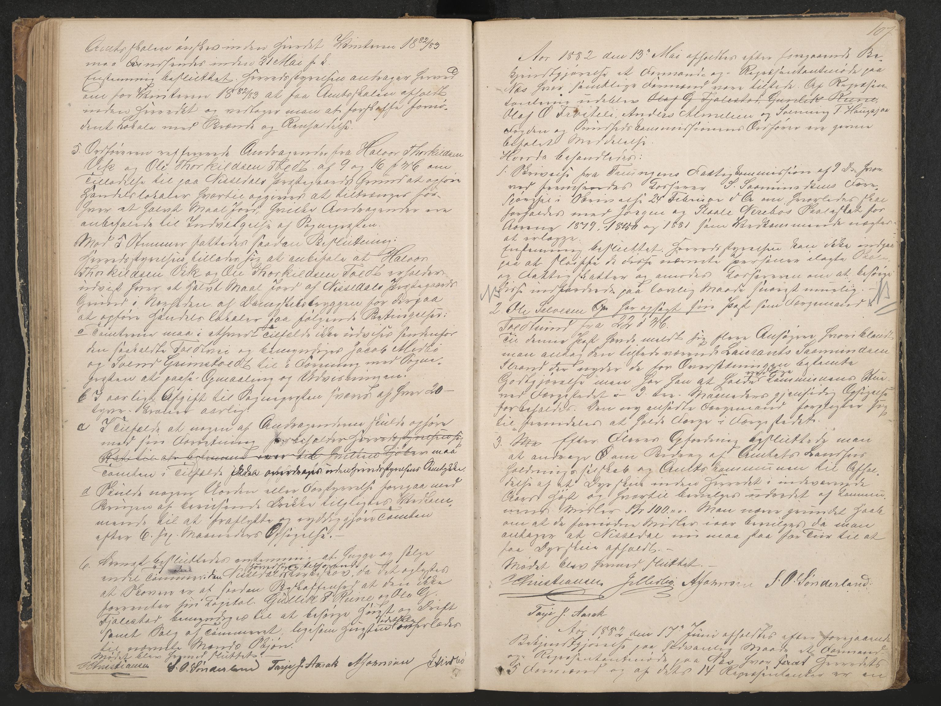 Nissedal formannskap og sentraladministrasjon, IKAK/0830021-1/A/L0002: Møtebok, 1870-1892, p. 107