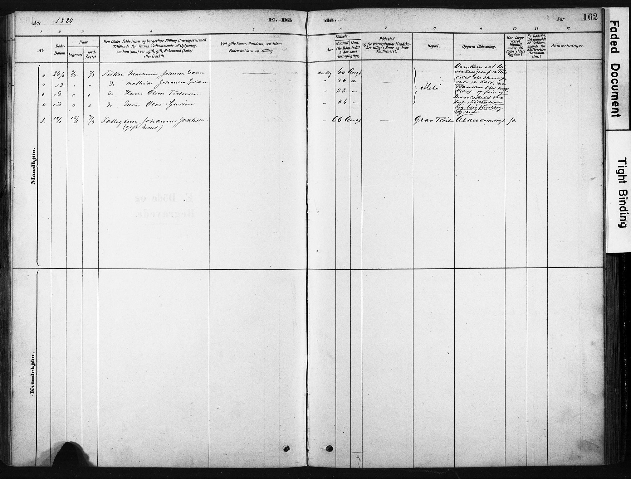 Ministerialprotokoller, klokkerbøker og fødselsregistre - Nordland, AV/SAT-A-1459/808/L0128: Parish register (official) no. 808A01, 1880-1902, p. 162