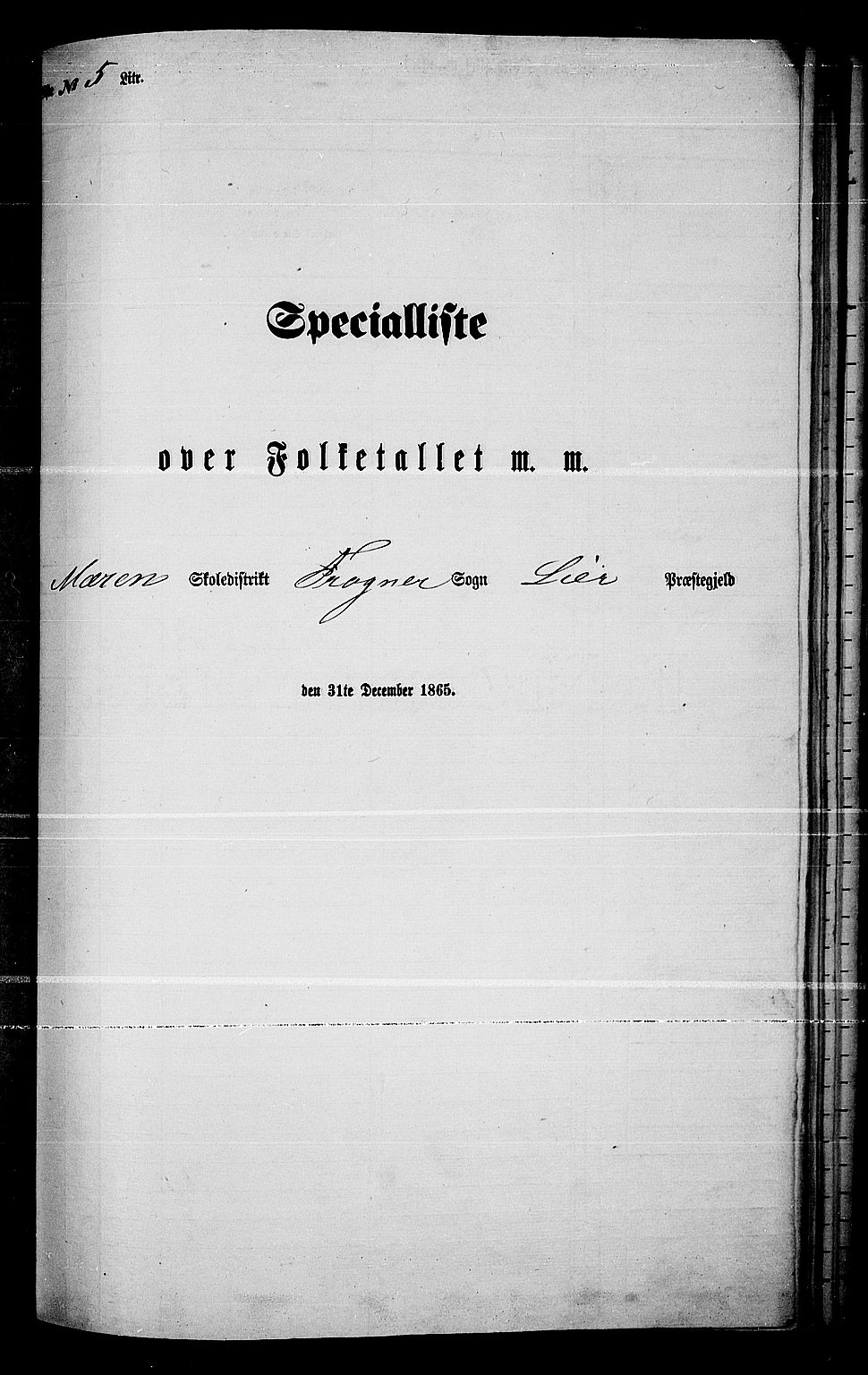 RA, 1865 census for Lier, 1865, p. 94