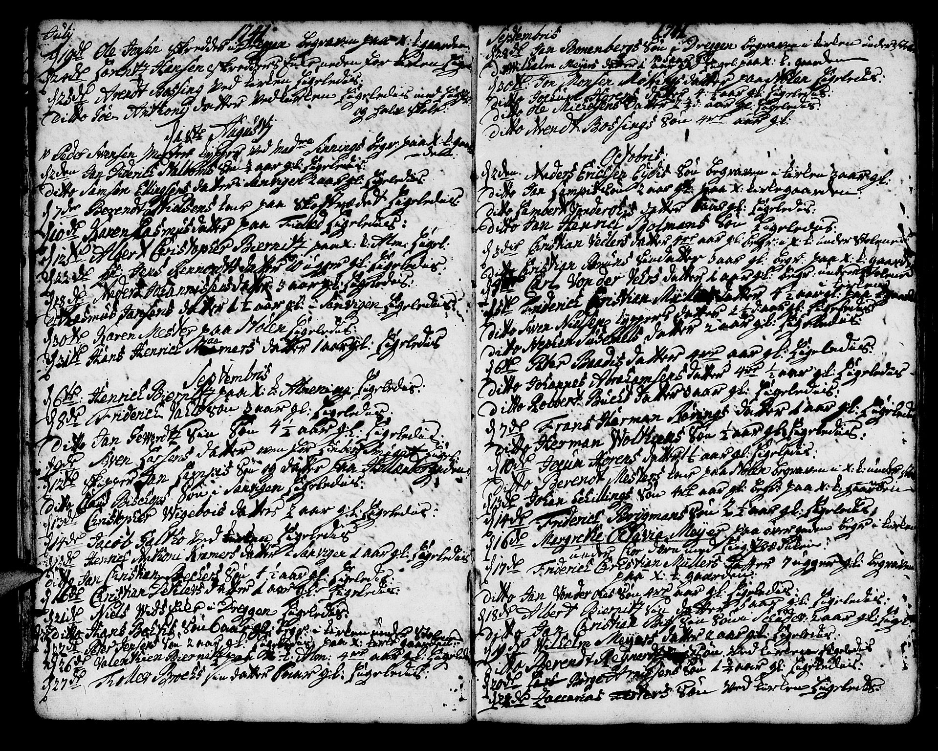 Korskirken sokneprestembete, SAB/A-76101/H/Haa/L0011: Parish register (official) no. A 11, 1731-1785, p. 185