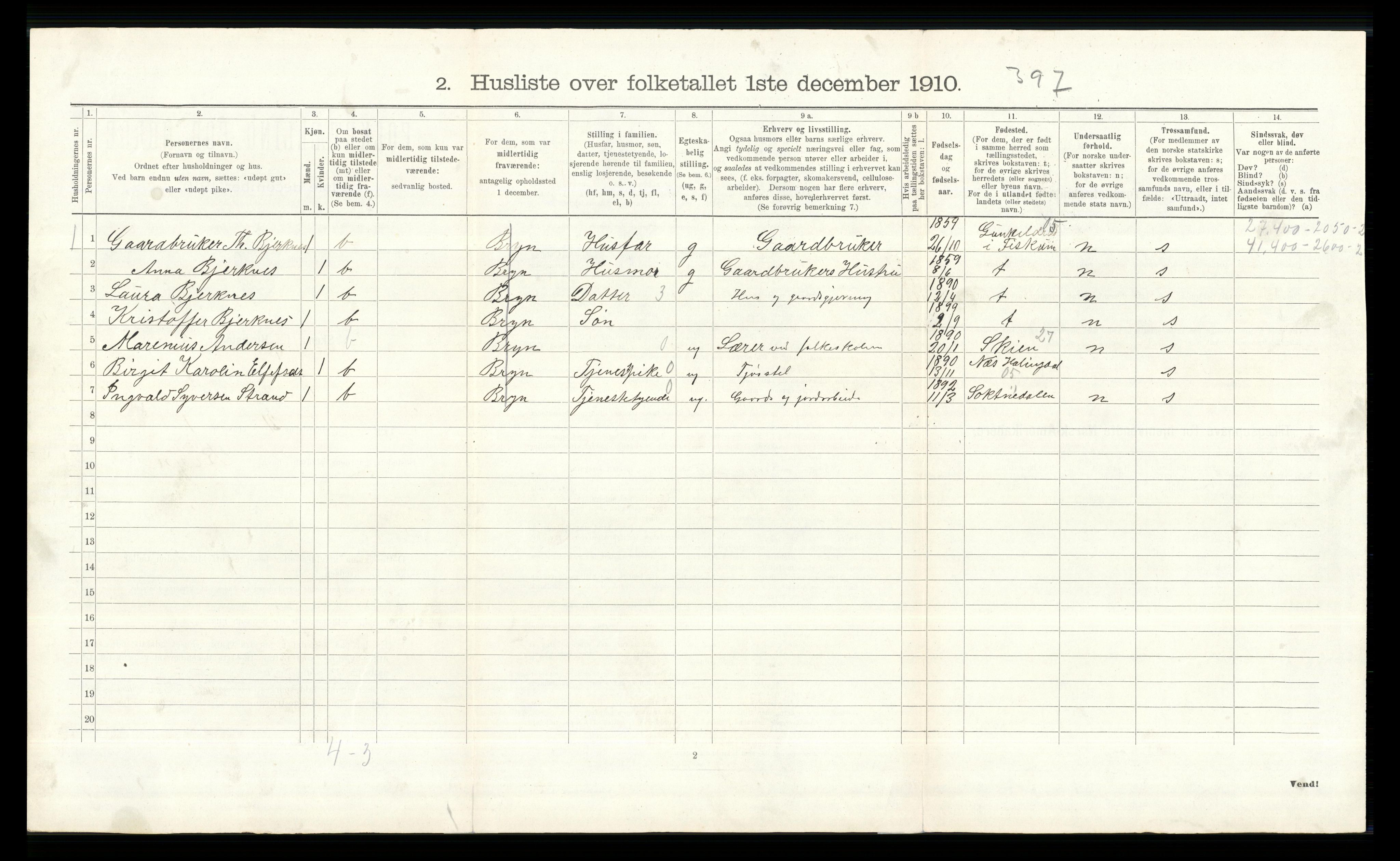 RA, 1910 census for Øvre Eiker, 1910, p. 240