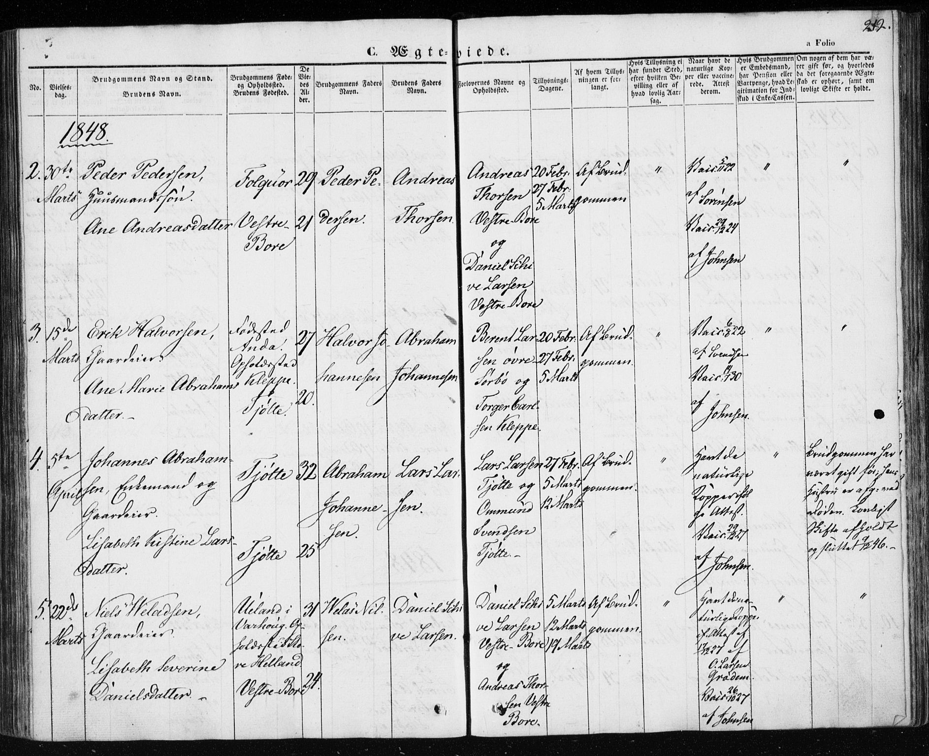 Klepp sokneprestkontor, SAST/A-101803/001/3/30BA/L0004: Parish register (official) no. A 4, 1842-1852, p. 212