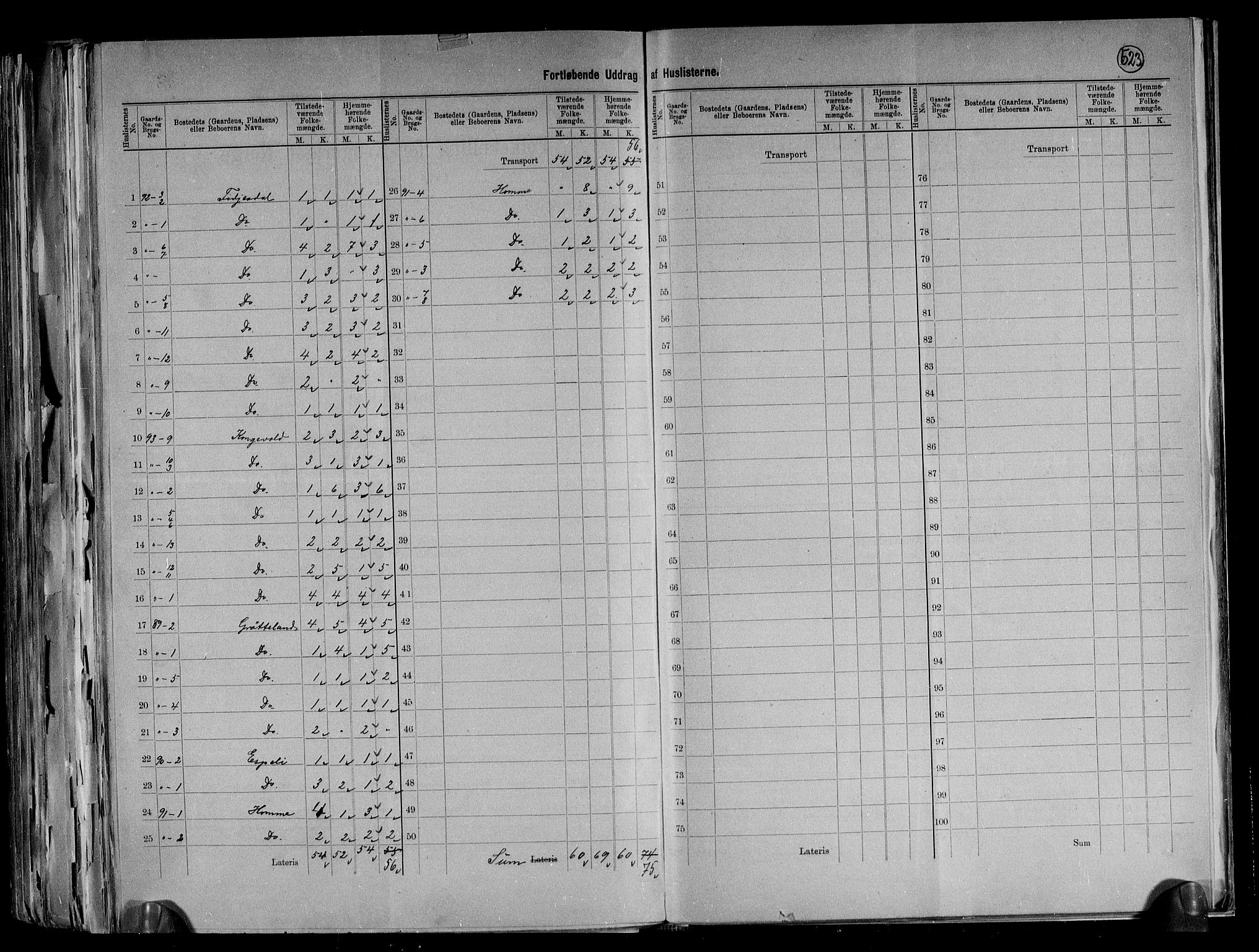 RA, 1891 census for 1045 Bakke, 1891, p. 26