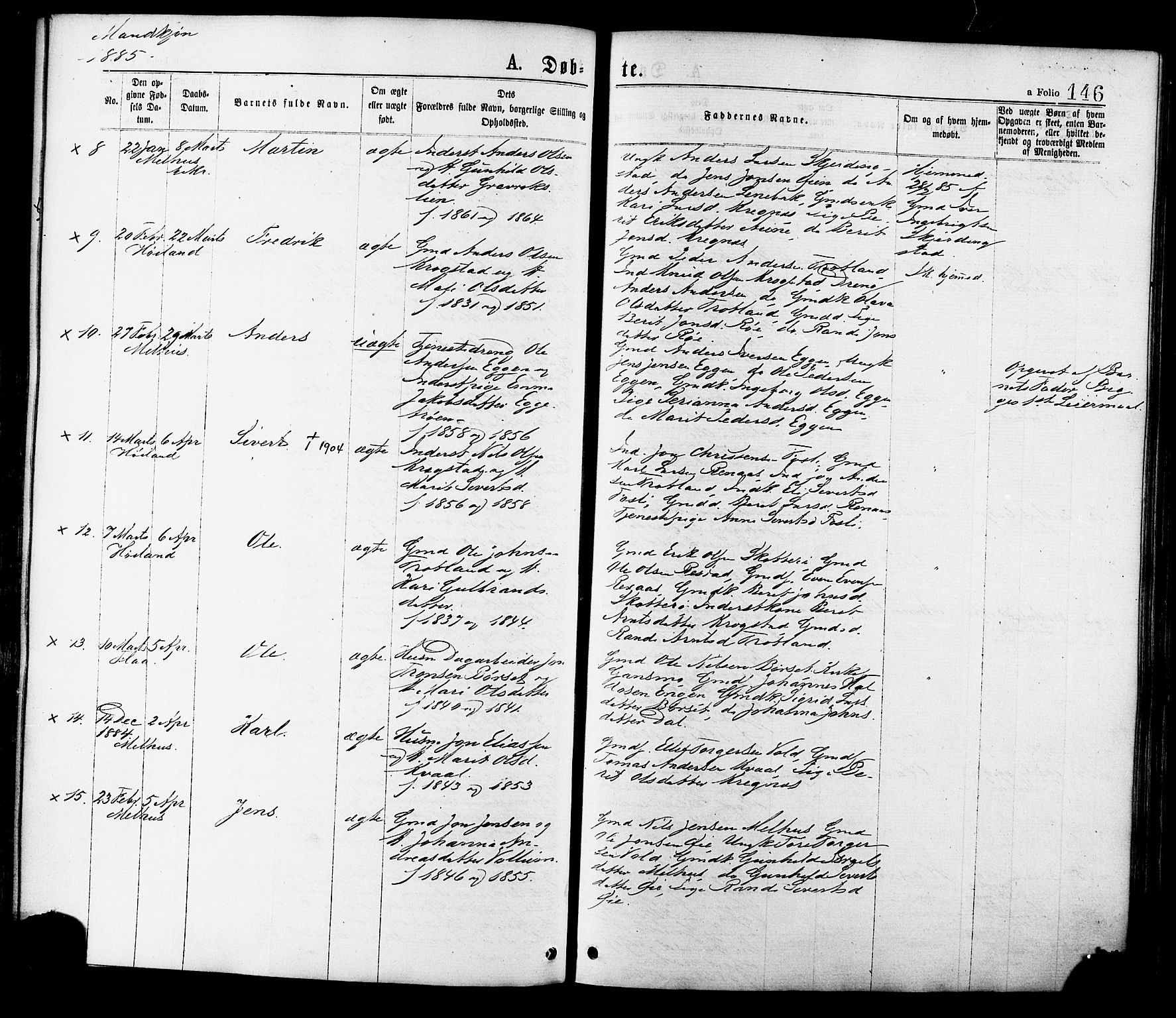 Ministerialprotokoller, klokkerbøker og fødselsregistre - Sør-Trøndelag, SAT/A-1456/691/L1079: Parish register (official) no. 691A11, 1873-1886, p. 146
