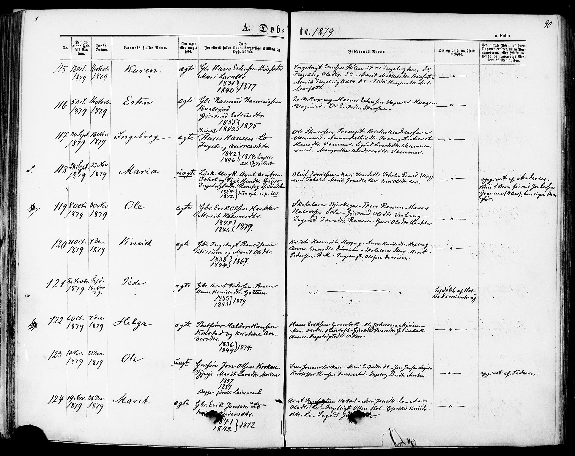 Ministerialprotokoller, klokkerbøker og fødselsregistre - Sør-Trøndelag, AV/SAT-A-1456/678/L0900: Parish register (official) no. 678A09, 1872-1881, p. 90