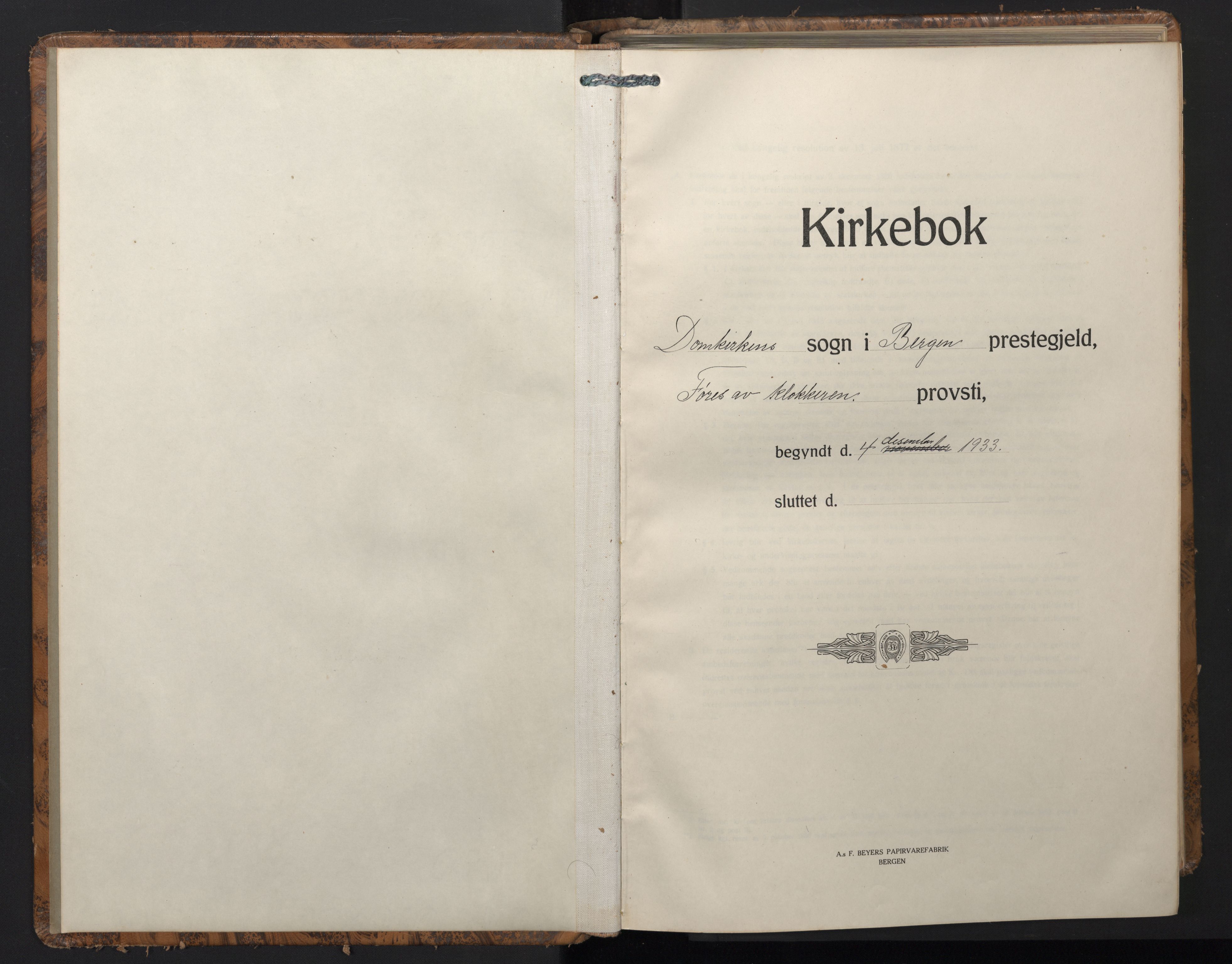 Domkirken sokneprestembete, AV/SAB-A-74801/H/Hab/L0027: Parish register (copy) no. C 7, 1933-1962