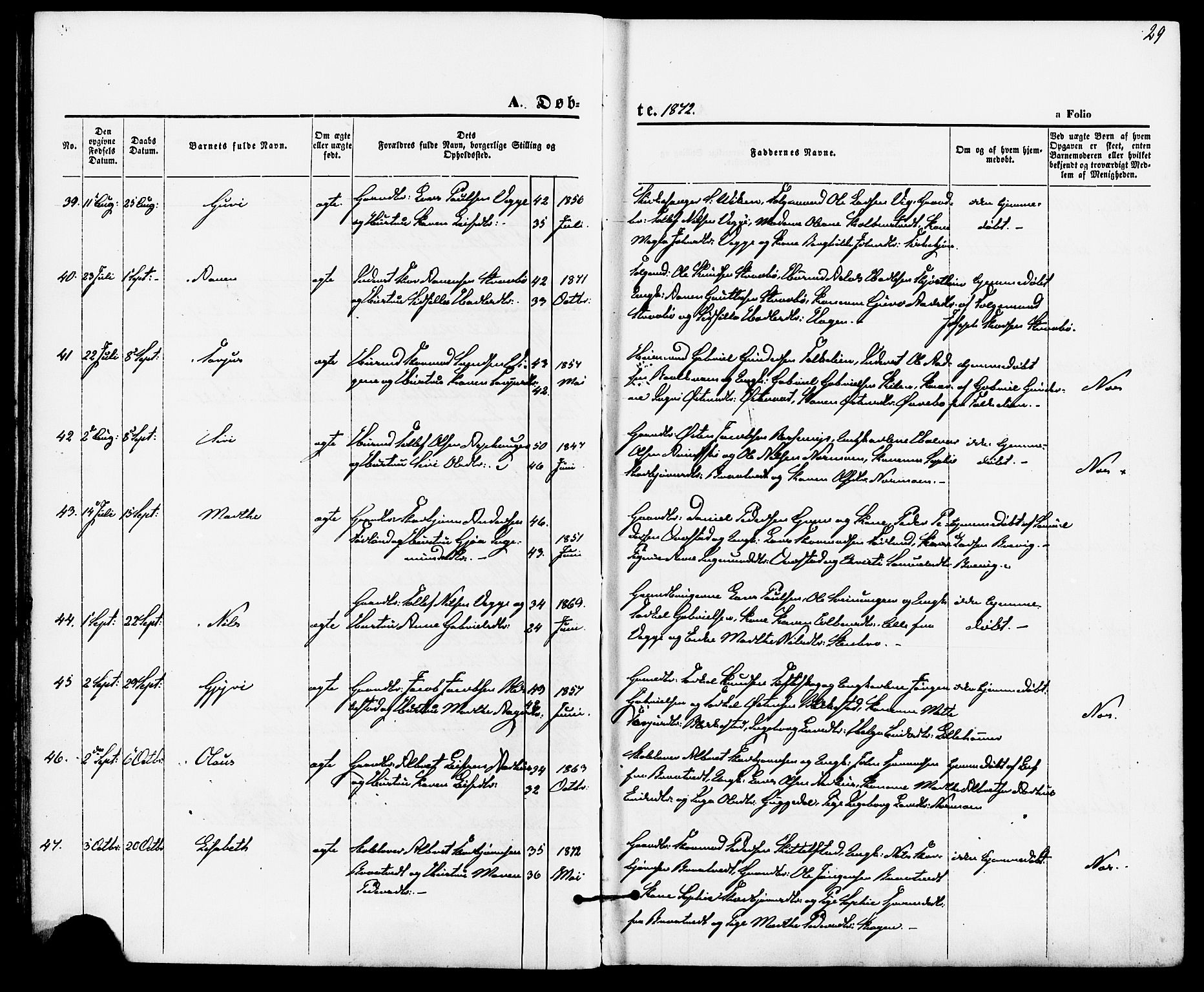 Suldal sokneprestkontor, AV/SAST-A-101845/01/IV/L0010: Parish register (official) no. A 10, 1869-1878, p. 29