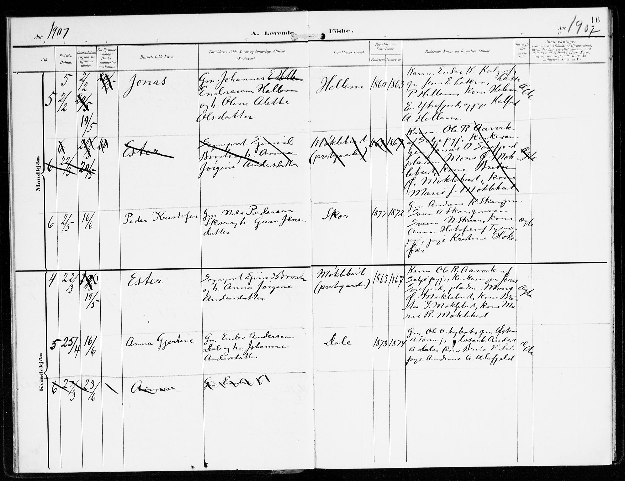 Hyllestad sokneprestembete, AV/SAB-A-80401: Parish register (official) no. B 2, 1903-1917, p. 16