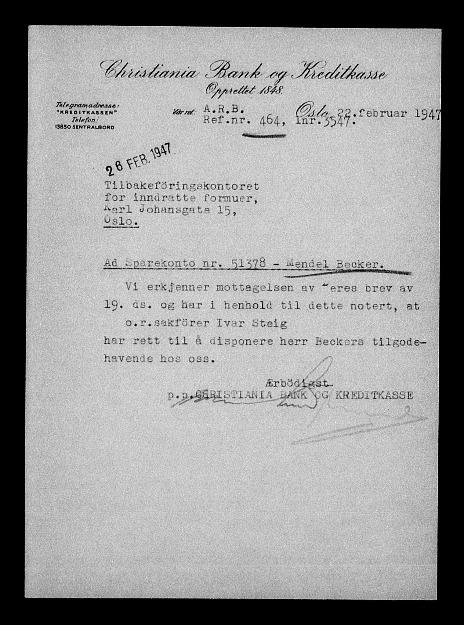 Justisdepartementet, Tilbakeføringskontoret for inndratte formuer, AV/RA-S-1564/H/Hc/Hcc/L0919: --, 1945-1947, p. 334