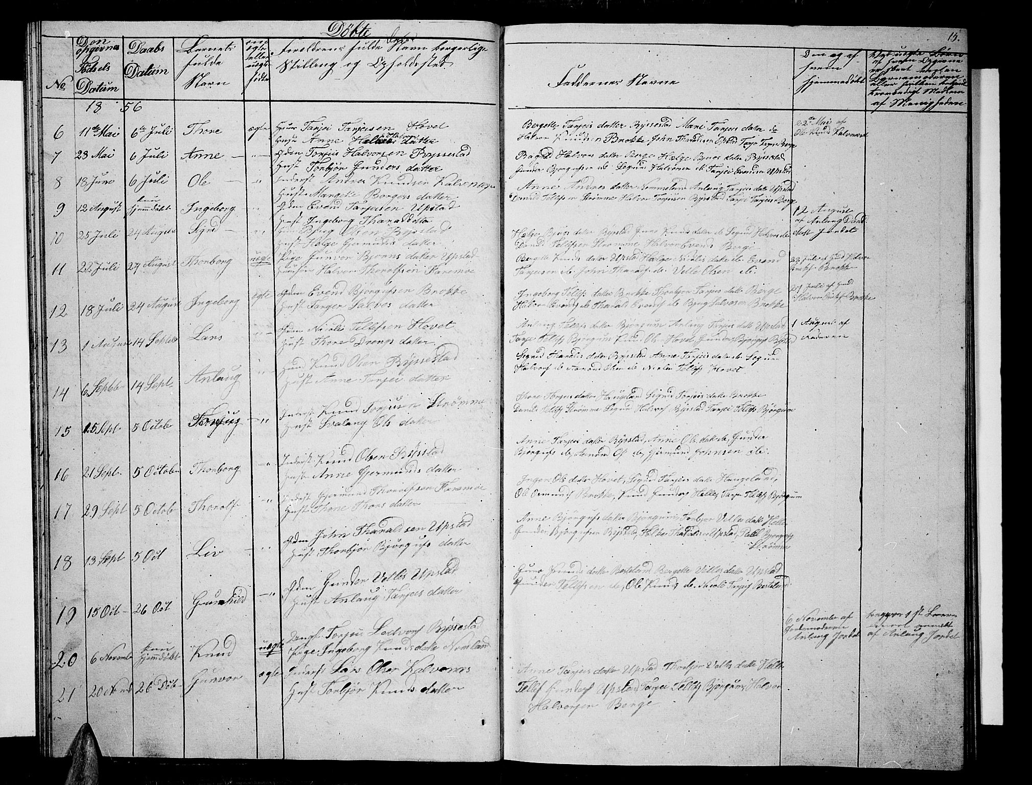 Valle sokneprestkontor, SAK/1111-0044/F/Fb/Fbb/L0001: Parish register (copy) no. B 1, 1848-1875, p. 15
