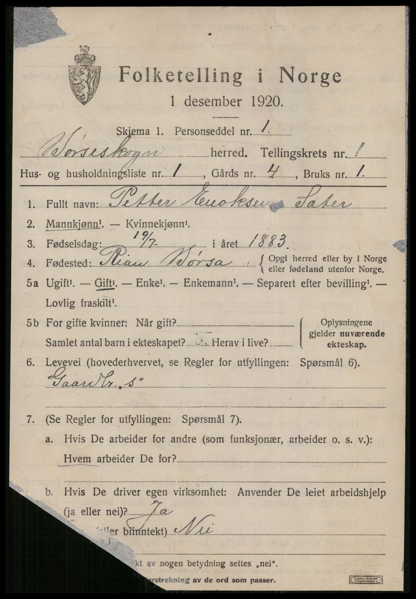 SAT, 1920 census for Børseskogn, 1920, p. 448