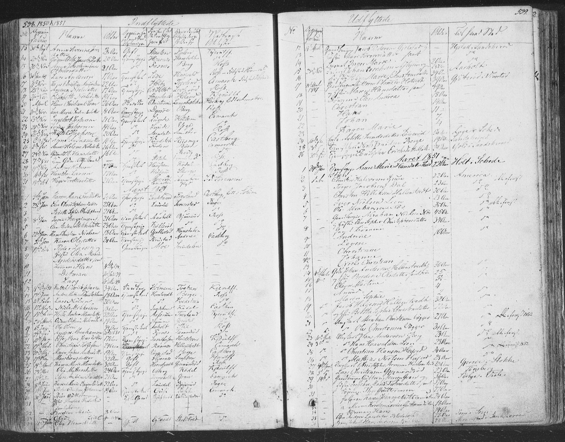 Andebu kirkebøker, AV/SAKO-A-336/F/Fa/L0004: Parish register (official) no. 4, 1829-1856, p. 538-539