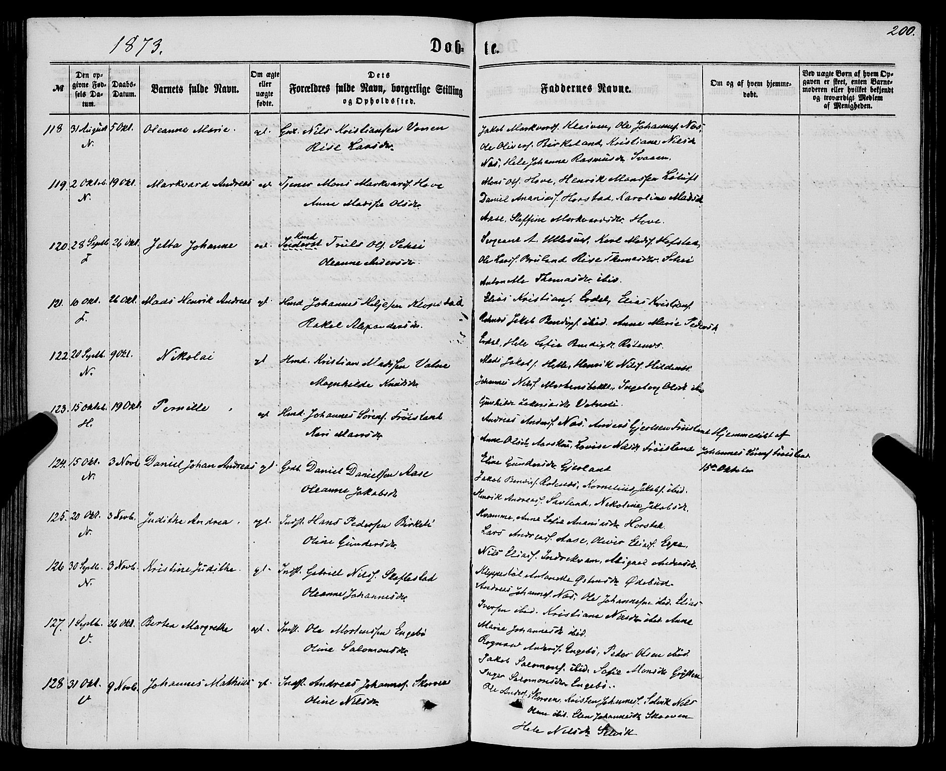 Førde sokneprestembete, SAB/A-79901/H/Haa/Haaa/L0009: Parish register (official) no. A 9, 1861-1877, p. 200