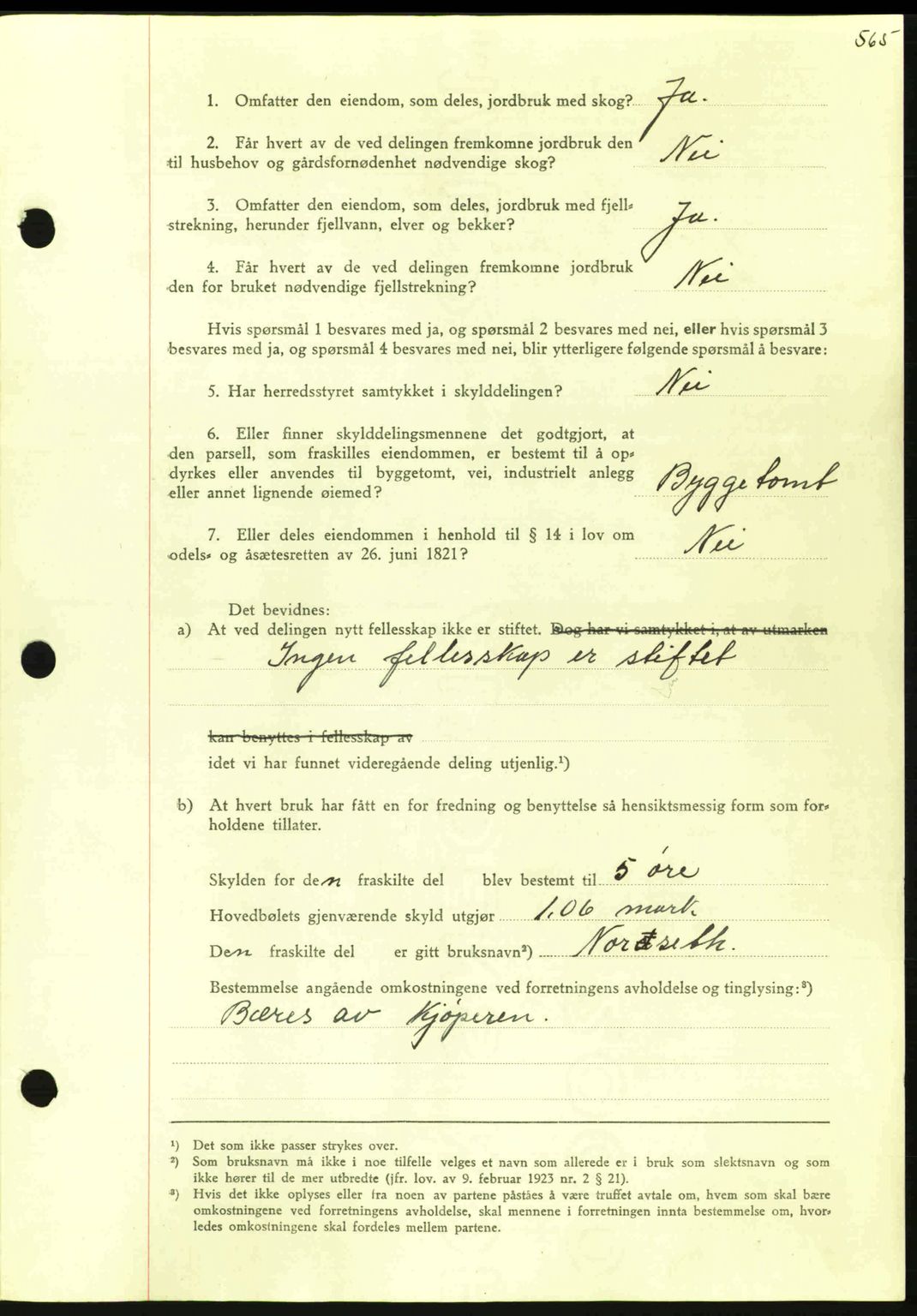 Nordmøre sorenskriveri, AV/SAT-A-4132/1/2/2Ca: Mortgage book no. A95, 1943-1943, Diary no: : 1648/1943