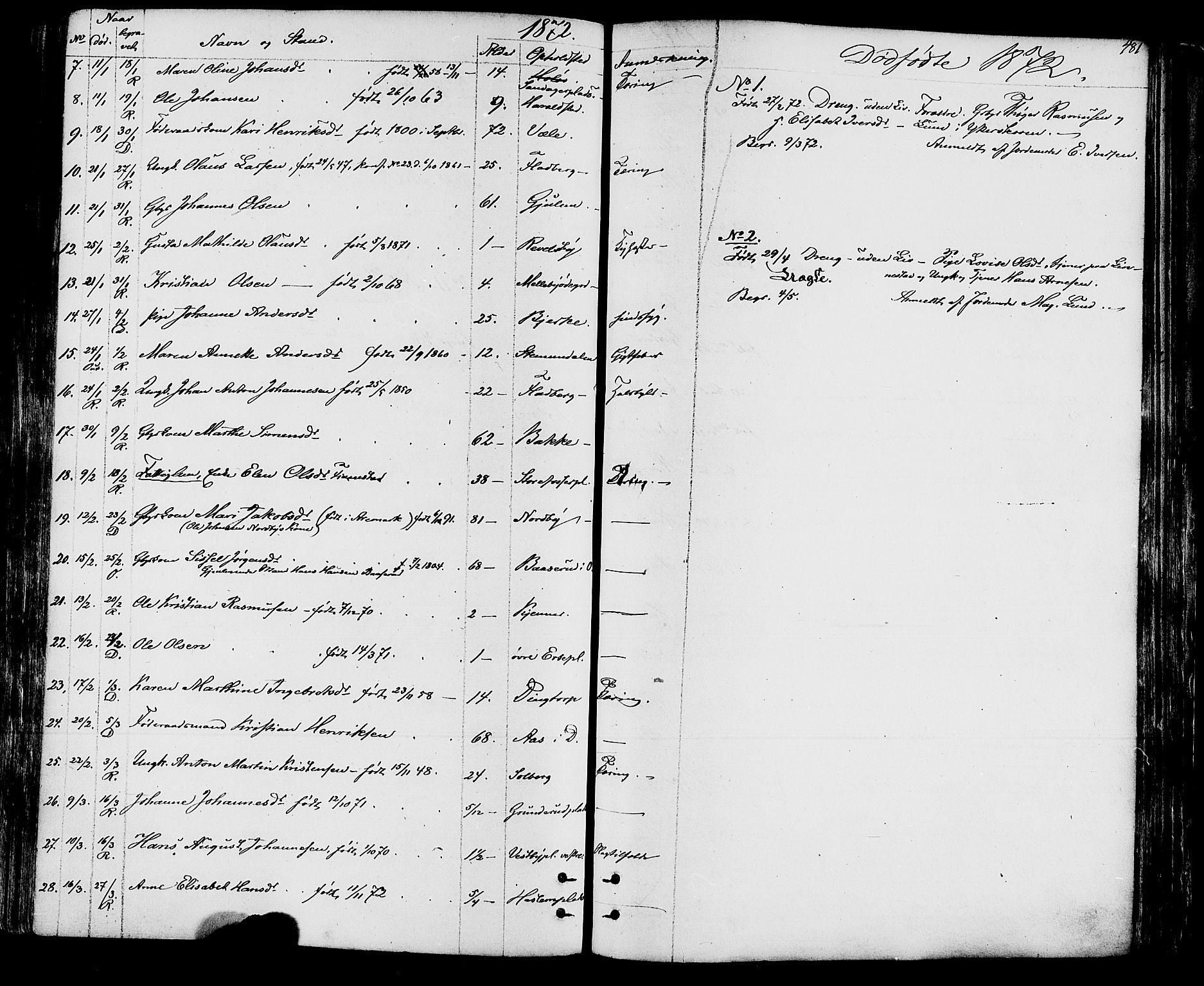 Rakkestad prestekontor Kirkebøker, AV/SAO-A-2008/F/Fa/L0011: Parish register (official) no. I 11, 1862-1877, p. 481