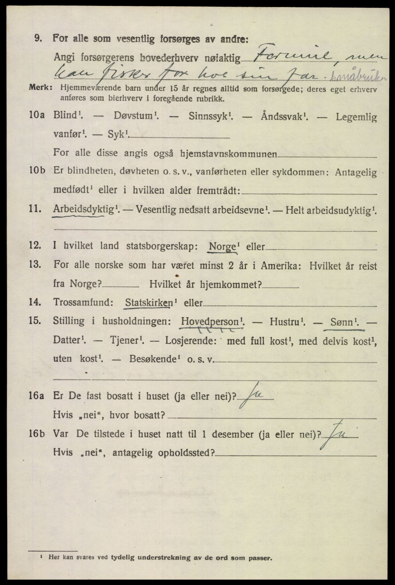 SAK, 1920 census for Randesund, 1920, p. 2793