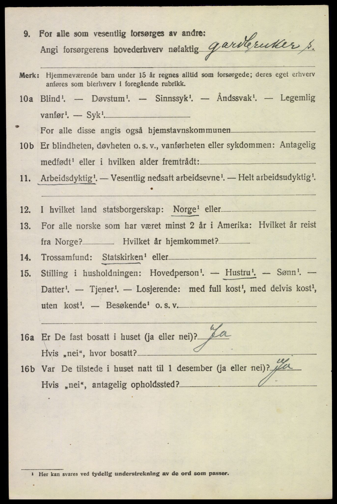 SAH, 1920 census for Ringebu, 1920, p. 8252