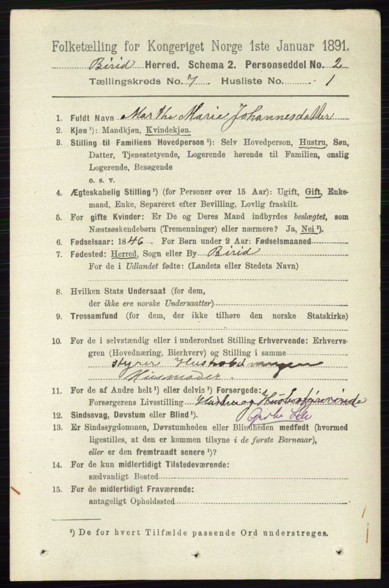 RA, 1891 census for 0525 Biri, 1891, p. 2450