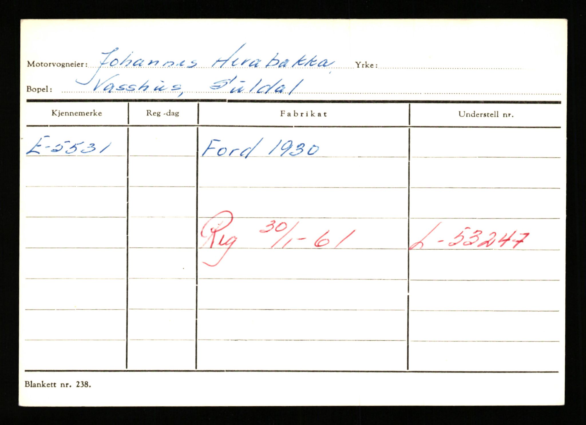 Stavanger trafikkstasjon, AV/SAST-A-101942/0/G/L0001: Registreringsnummer: 0 - 5782, 1930-1971, p. 3273