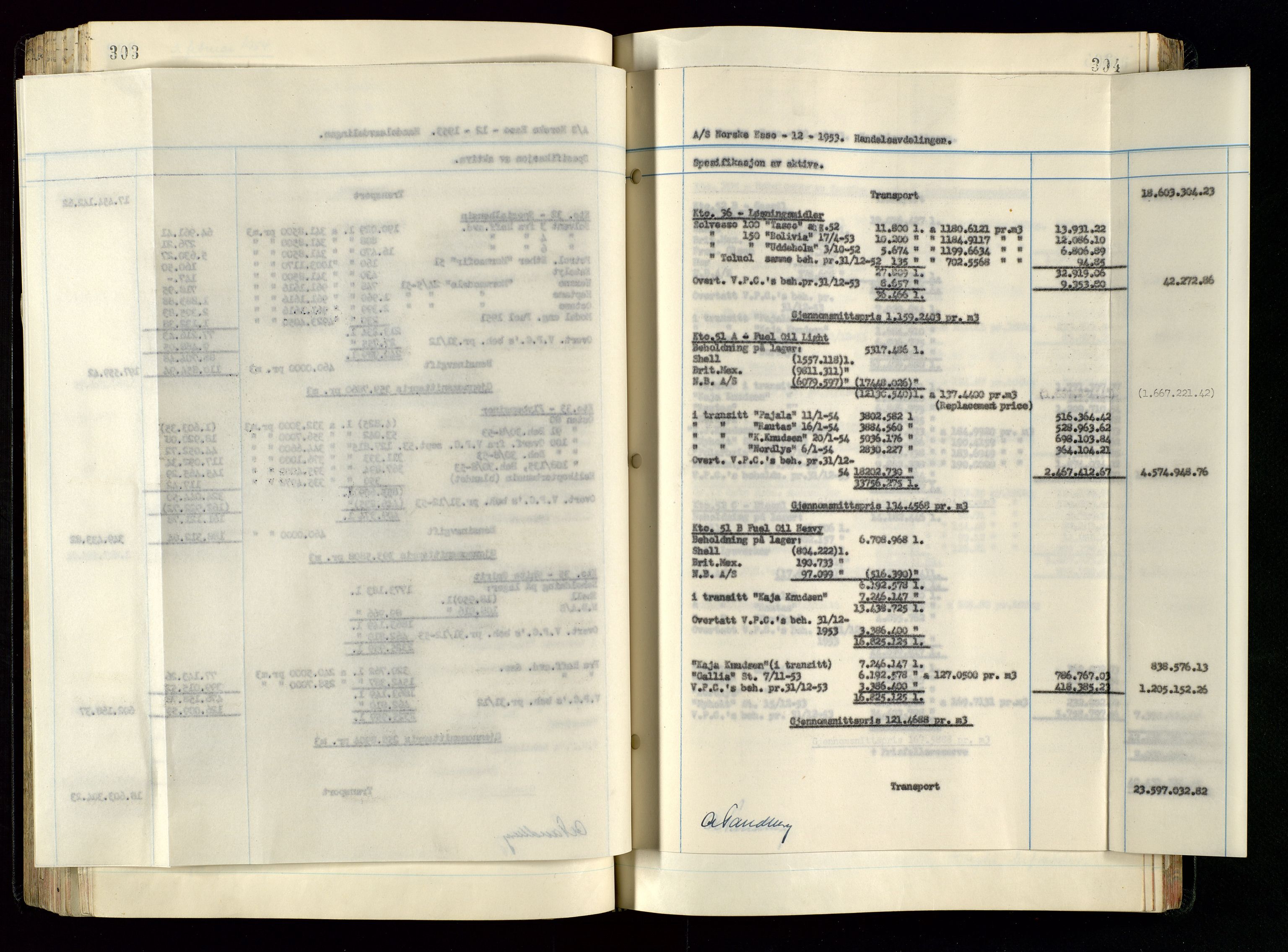 PA 1534 - Østlandske Petroleumscompagni A/S, AV/SAST-A-101954/A/Aa/L0005/0001: Direksjonsprotokoller / Den Administrerende Direksjon alle selskaper (referatprotokoll), 1943-1958