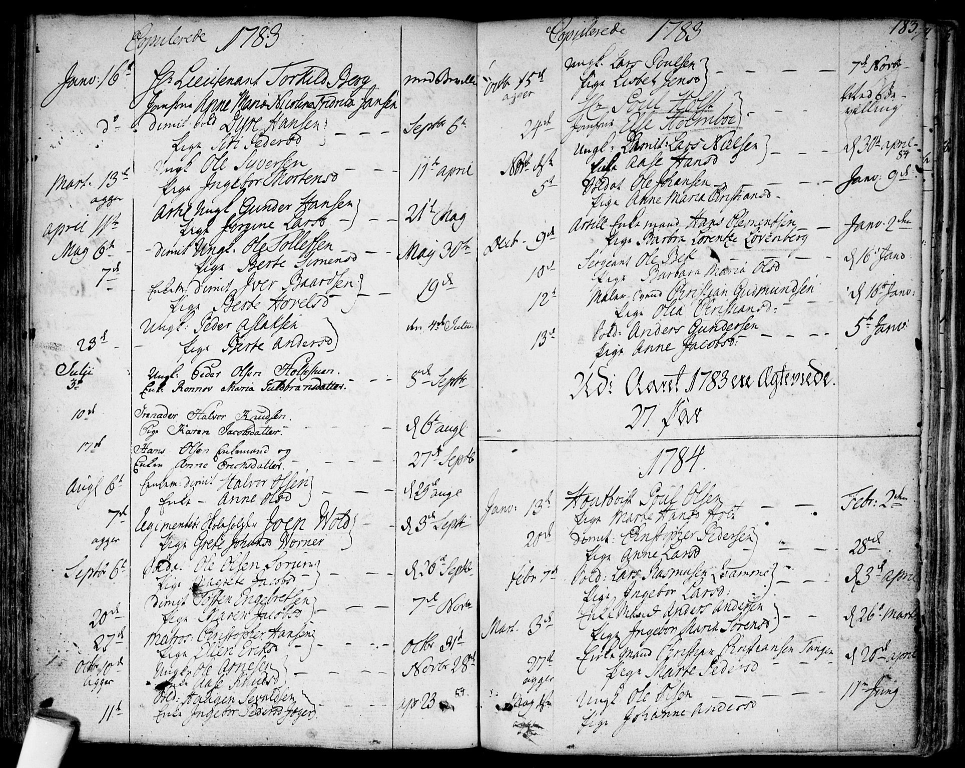 Garnisonsmenigheten Kirkebøker, SAO/A-10846/F/Fa/L0003: Parish register (official) no. 3, 1777-1809, p. 183