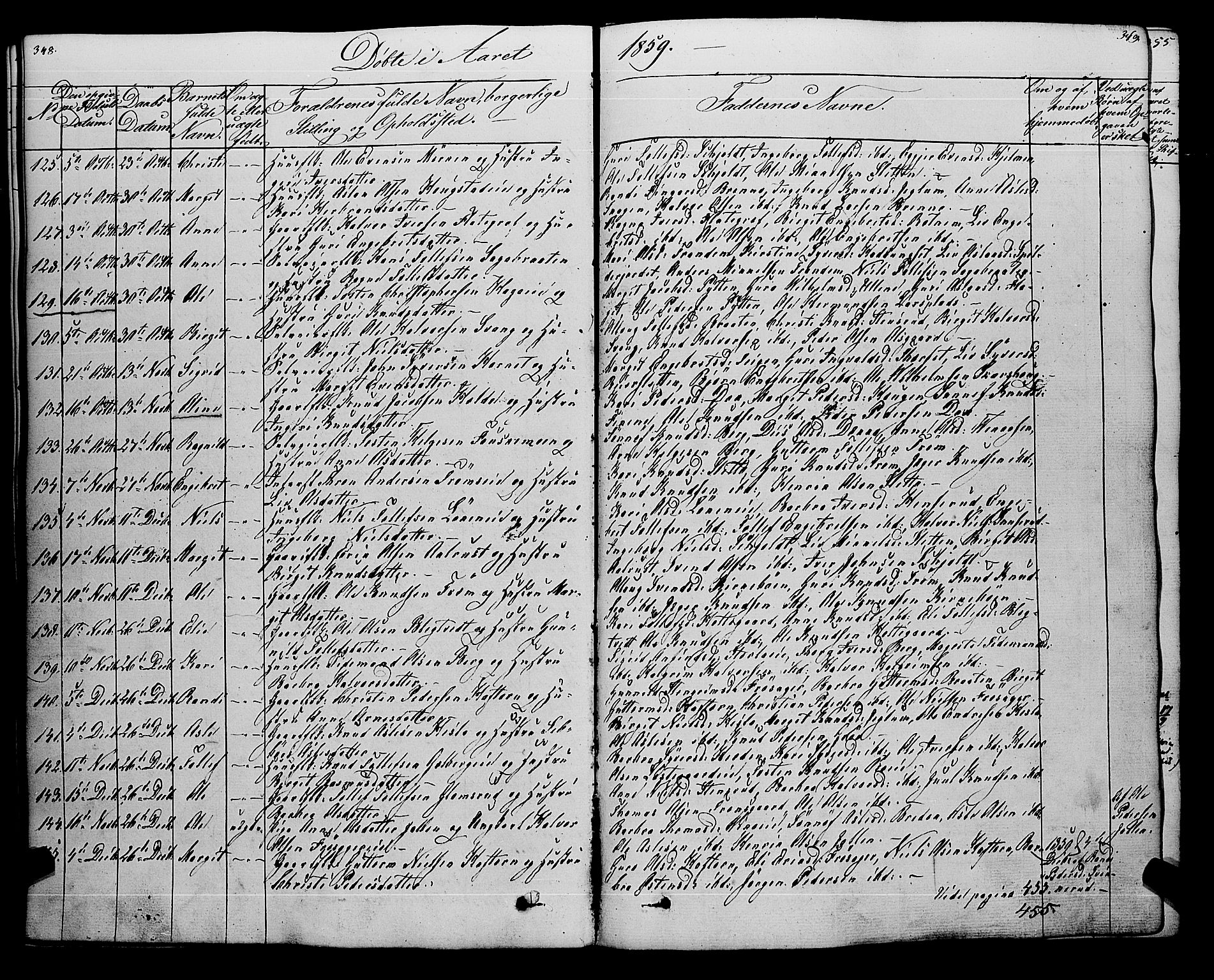 Gol kirkebøker, SAKO/A-226/F/Fa/L0002: Parish register (official) no. I 2, 1837-1863, p. 348-349