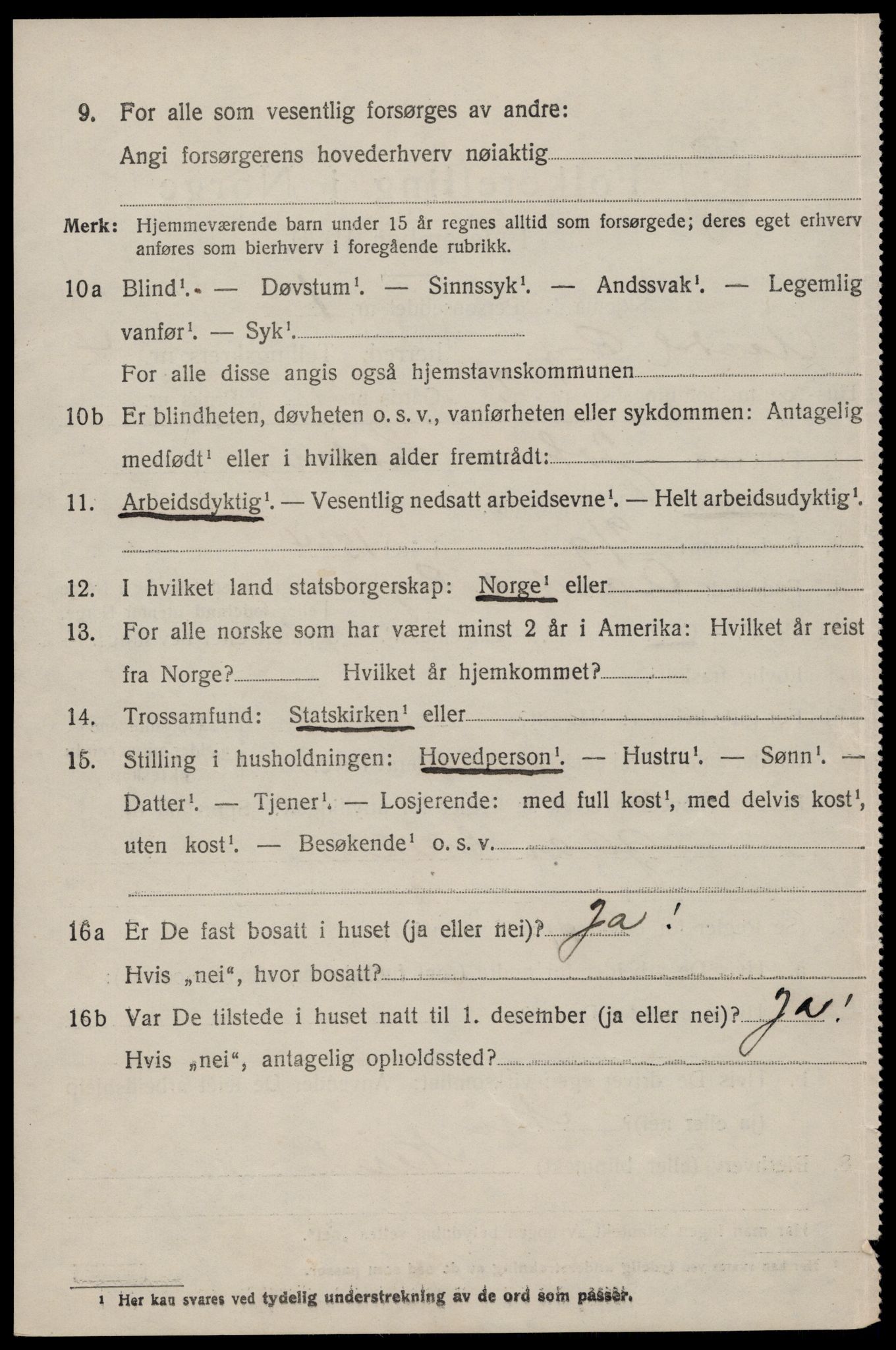 SAST, 1920 census for Årdal, 1920, p. 1179