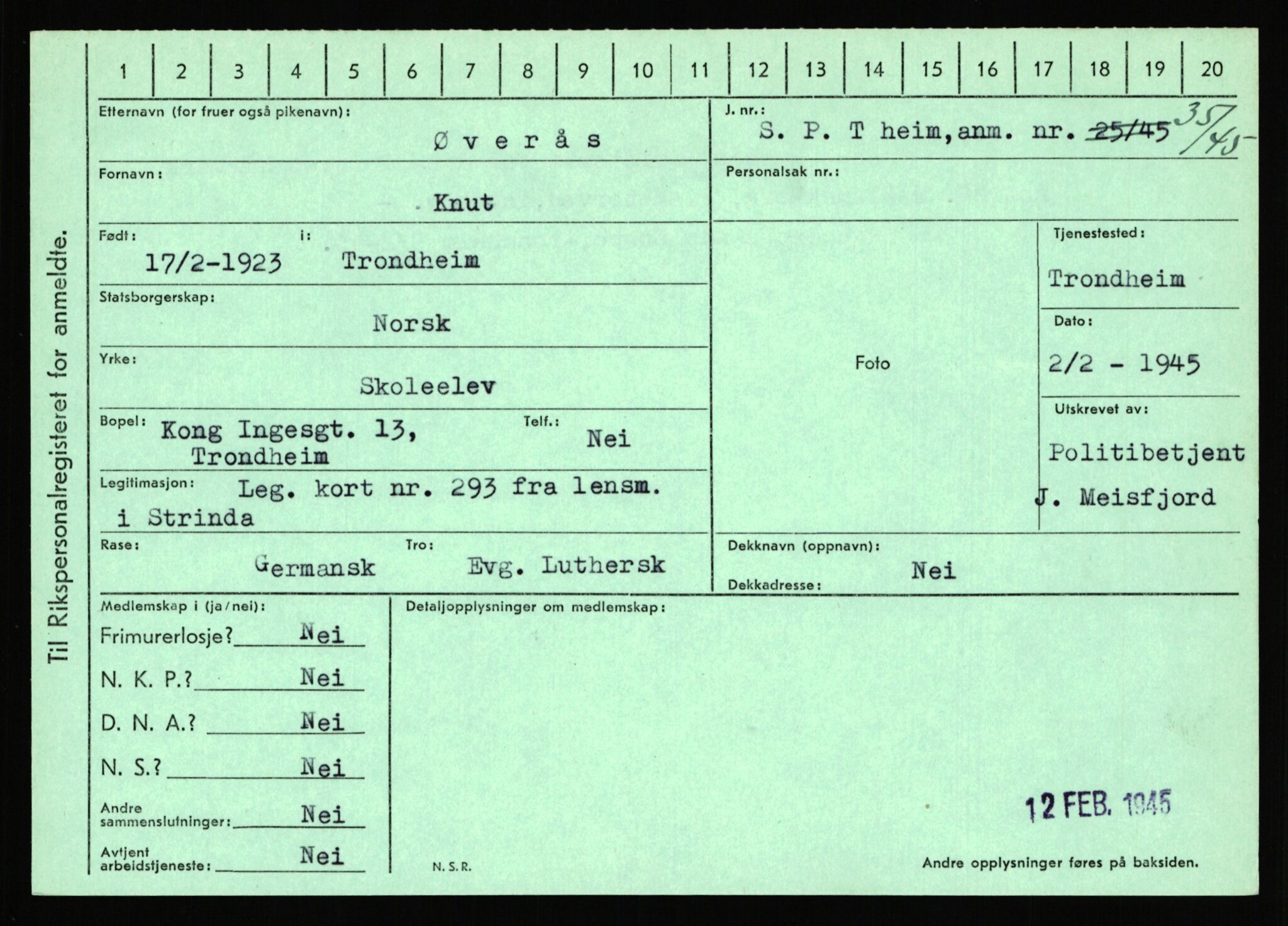 Statspolitiet - Hovedkontoret / Osloavdelingen, AV/RA-S-1329/C/Ca/L0016: Uberg - Øystese, 1943-1945, p. 4030