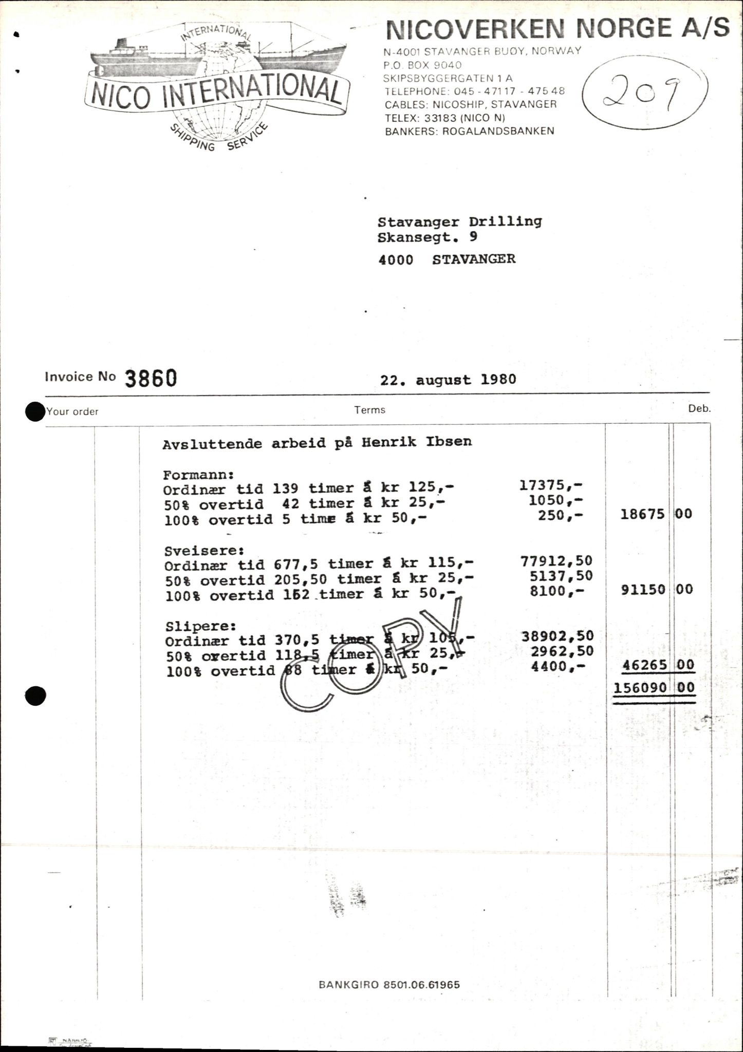 Pa 1503 - Stavanger Drilling AS, AV/SAST-A-101906/2/E/Ec/Eca/L0013: Sak og korrespondanse, 1980-1982