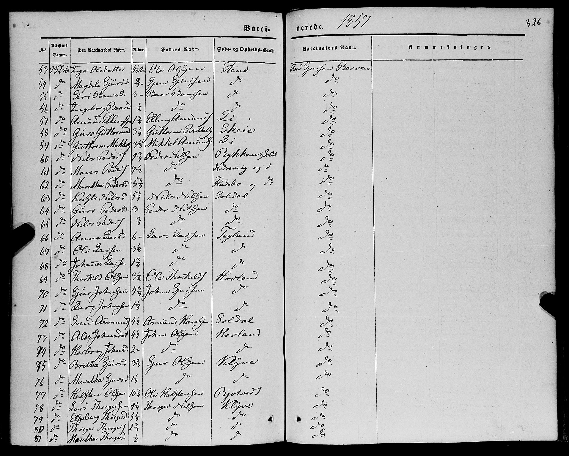 Kvam sokneprestembete, AV/SAB-A-76201/H/Haa: Parish register (official) no. A 8, 1844-1863, p. 326