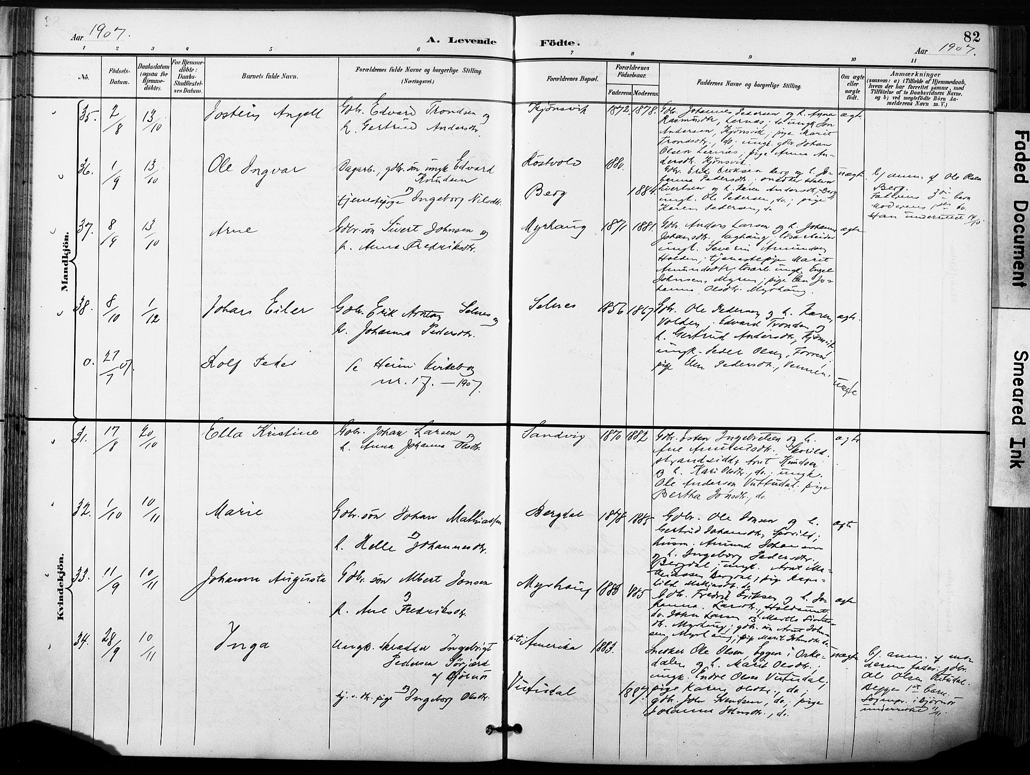 Ministerialprotokoller, klokkerbøker og fødselsregistre - Sør-Trøndelag, AV/SAT-A-1456/630/L0497: Parish register (official) no. 630A10, 1896-1910, p. 82