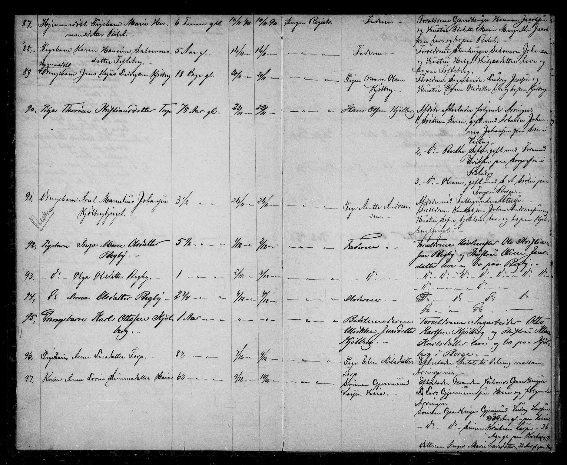 Borge lensmannskontor (Østfold), AV/SAO-A-10176/H/Ha/Haa/L0003: Dødsfallsprotokoll, 1890-1896