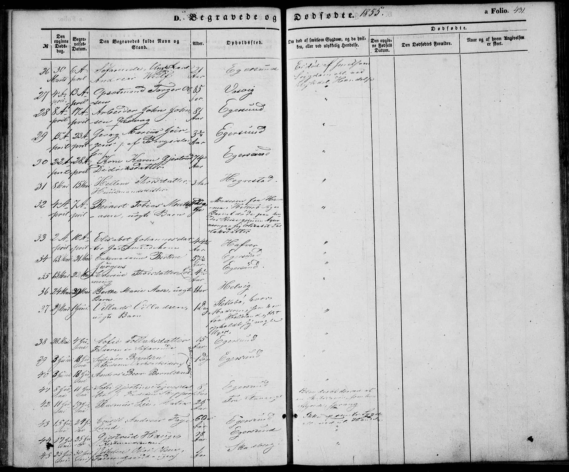 Eigersund sokneprestkontor, AV/SAST-A-101807/S08/L0013: Parish register (official) no. A 12.2, 1850-1865, p. 431