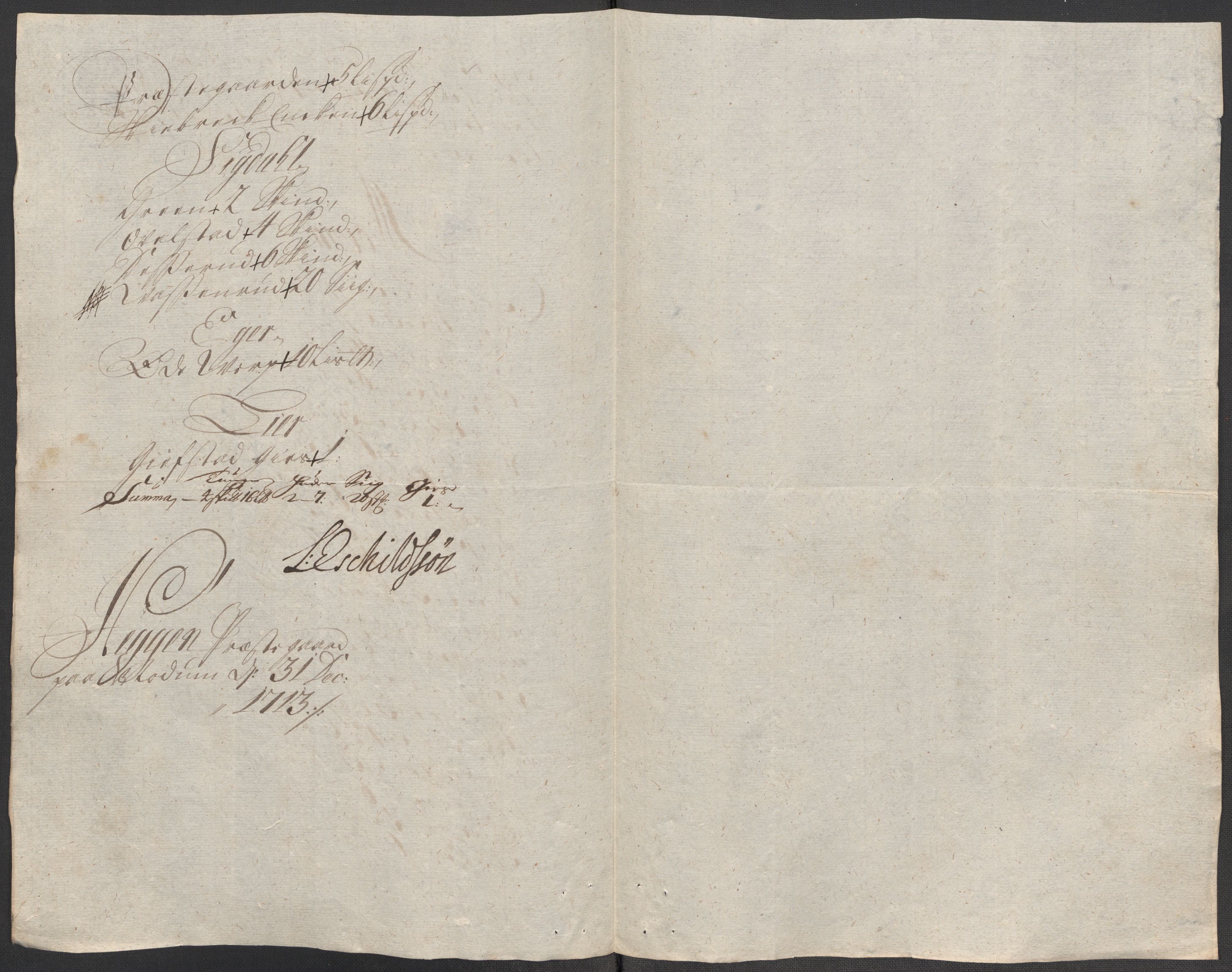 Rentekammeret inntil 1814, Reviderte regnskaper, Fogderegnskap, AV/RA-EA-4092/R31/L1708: Fogderegnskap Hurum, Røyken, Eiker, Lier og Buskerud, 1713, p. 274