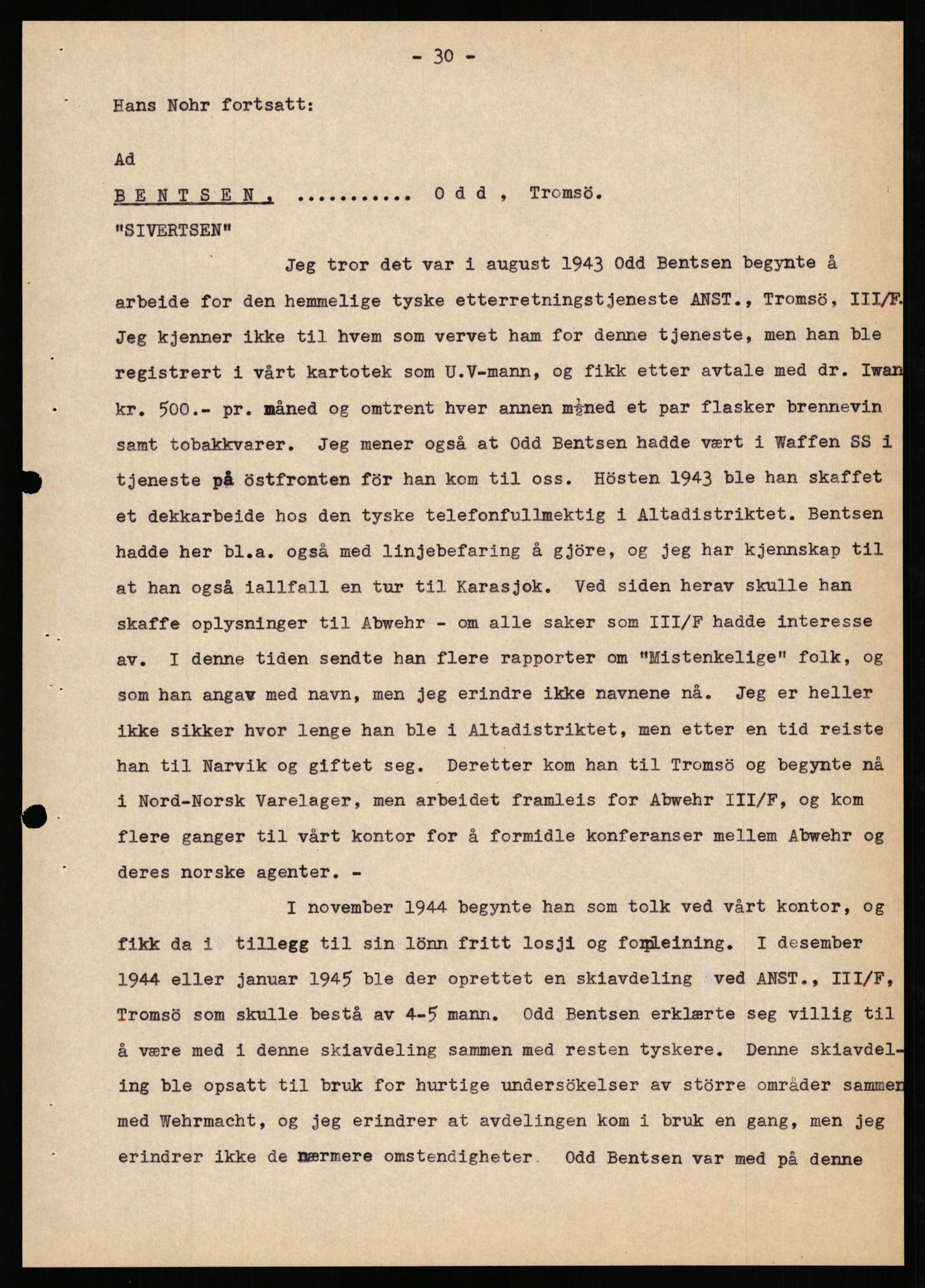 Forsvaret, Forsvarets overkommando II, AV/RA-RAFA-3915/D/Db/L0024: CI Questionaires. Tyske okkupasjonsstyrker i Norge. Tyskere., 1945-1946, p. 278