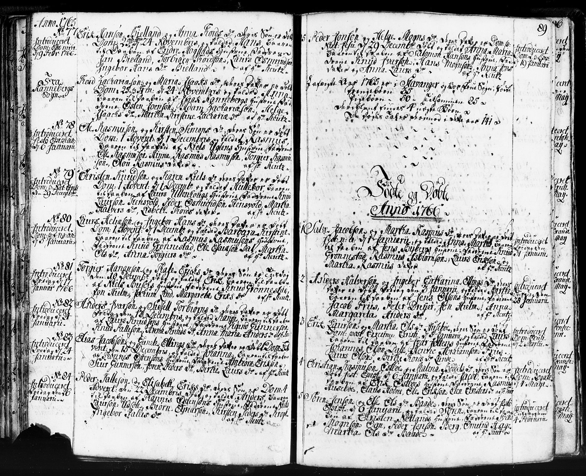 Domkirken sokneprestkontor, SAST/A-101812/001/30/30BB/L0004: Parish register (copy) no. B 4, 1752-1790, p. 89