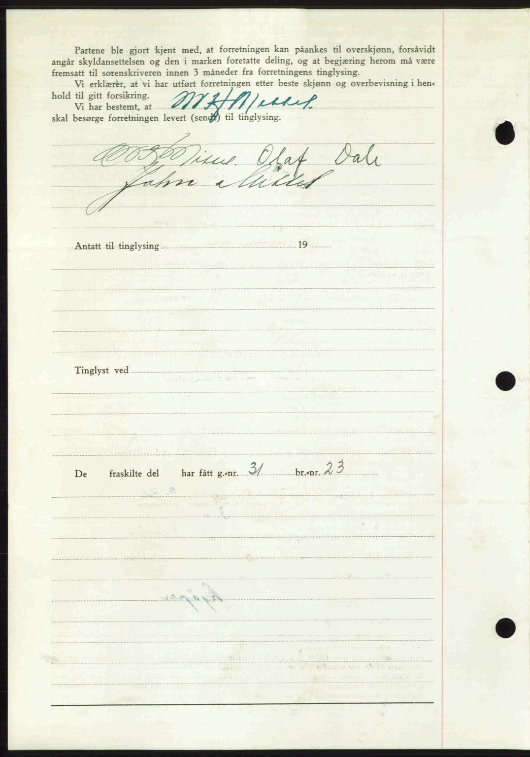 Romsdal sorenskriveri, AV/SAT-A-4149/1/2/2C: Mortgage book no. A23, 1947-1947, Diary no: : 1610/1947