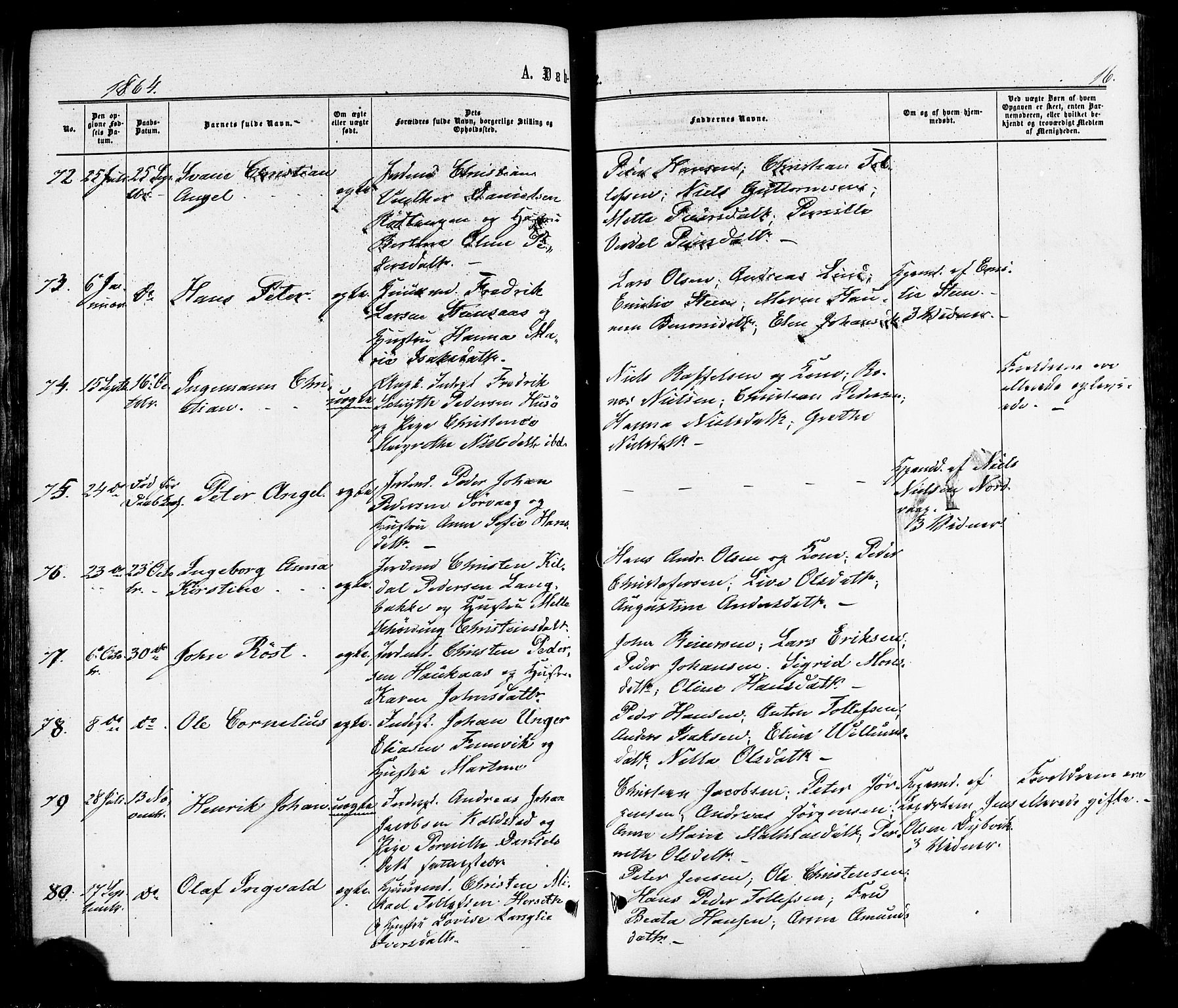 Ministerialprotokoller, klokkerbøker og fødselsregistre - Nordland, AV/SAT-A-1459/859/L0845: Parish register (official) no. 859A05, 1863-1877, p. 16