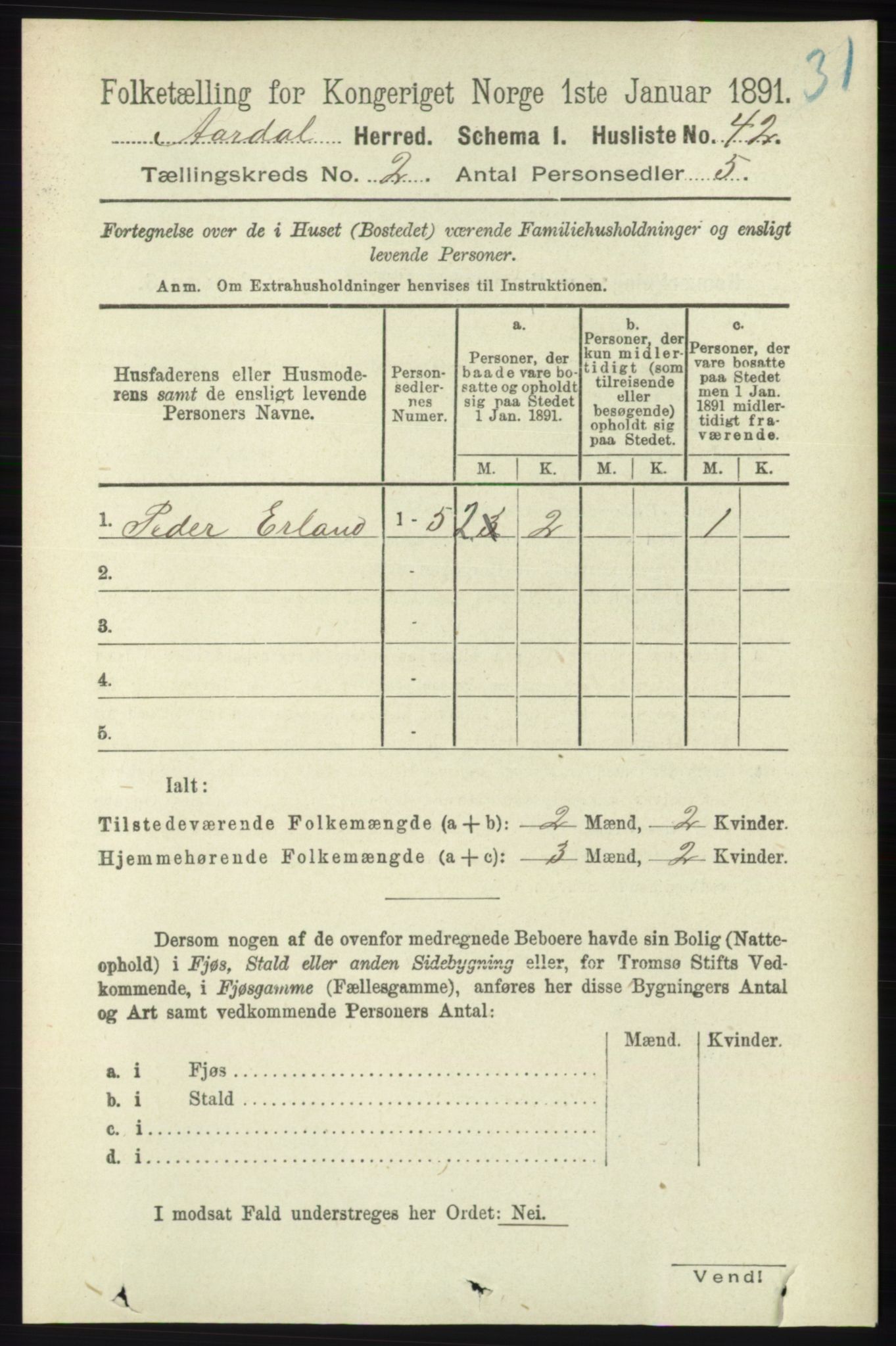 RA, 1891 census for 1131 Årdal, 1891, p. 570