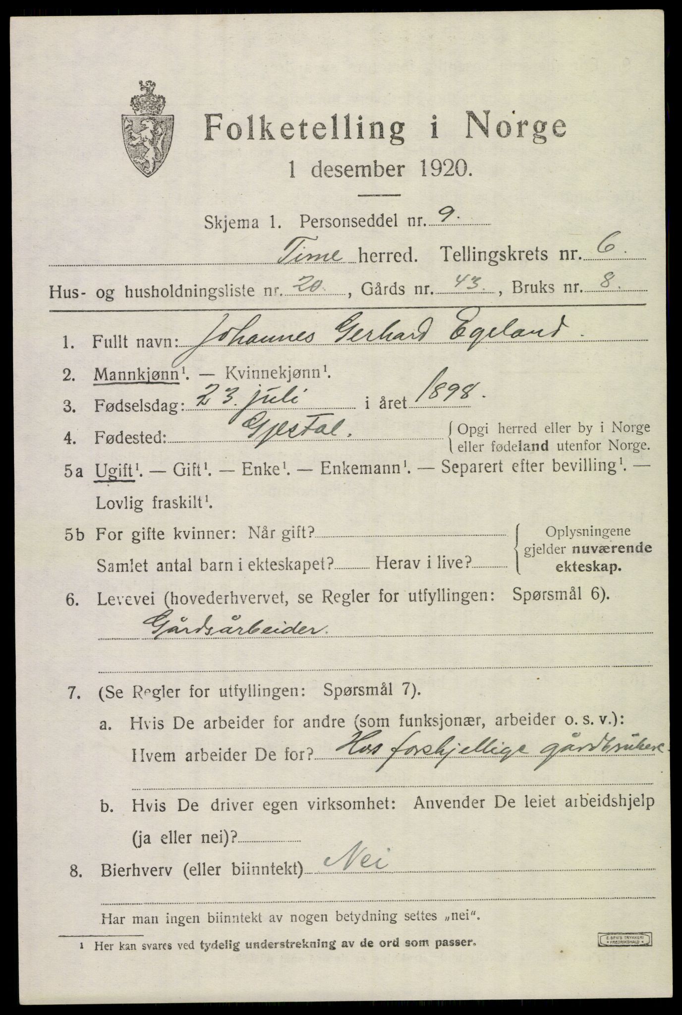 SAST, 1920 census for Time, 1920, p. 7235