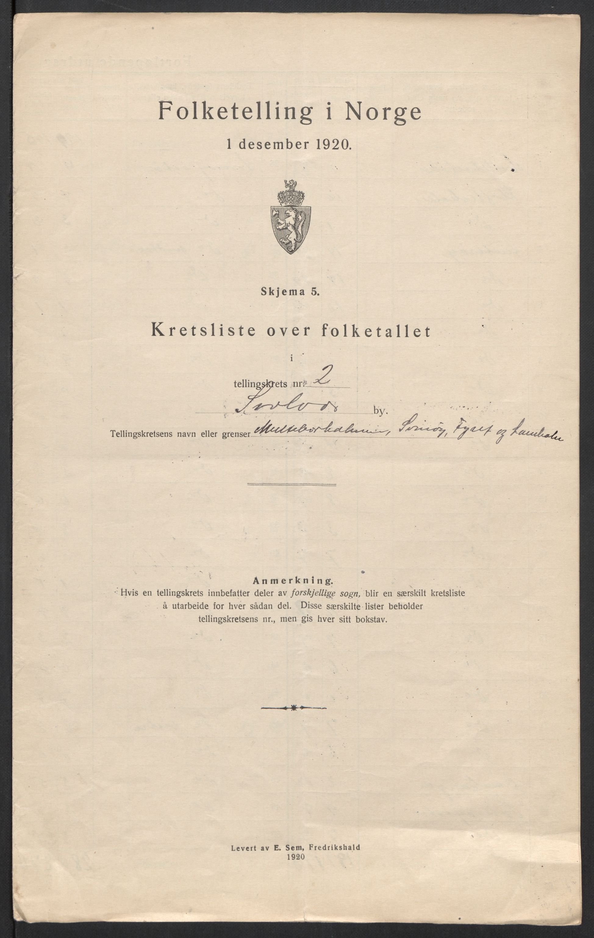 SAT, 1920 census for Svolvær, 1920, p. 9