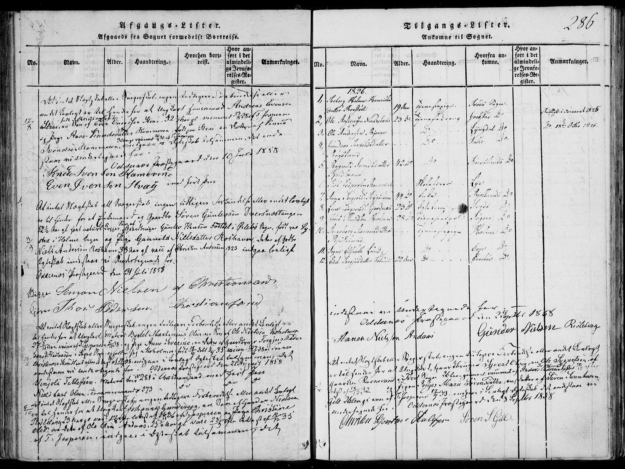 Oddernes sokneprestkontor, SAK/1111-0033/F/Fa/Faa/L0005: Parish register (official) no. A 5, 1820-1838, p. 286