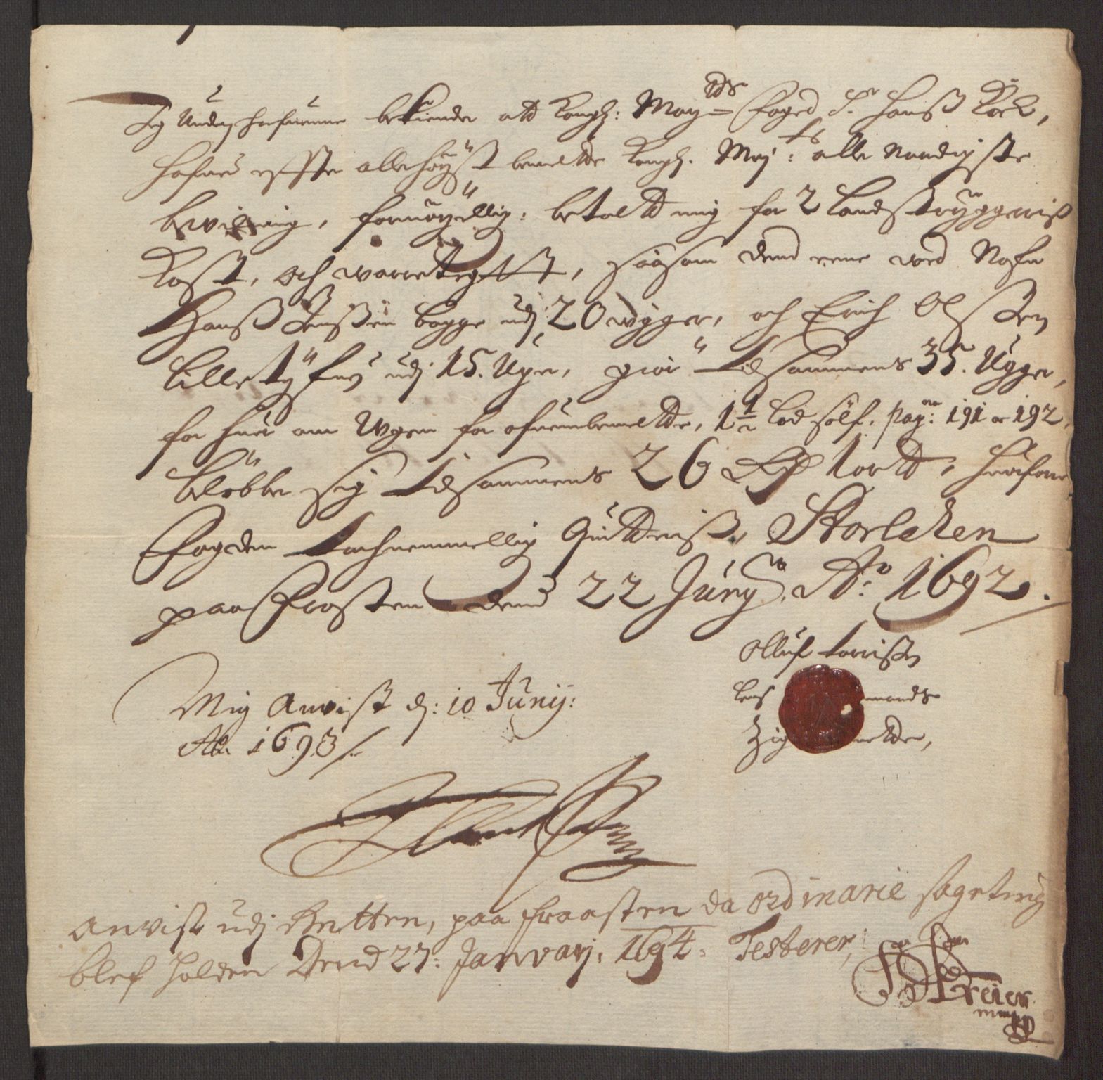 Rentekammeret inntil 1814, Reviderte regnskaper, Fogderegnskap, AV/RA-EA-4092/R62/L4185: Fogderegnskap Stjørdal og Verdal, 1692, p. 414