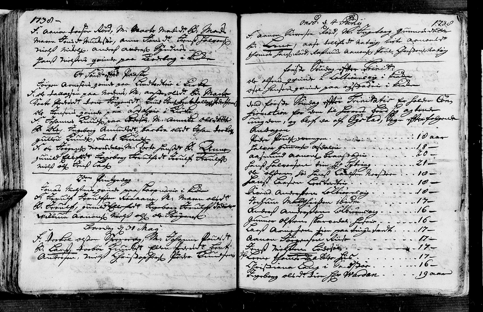 Øyestad sokneprestkontor, AV/SAK-1111-0049/F/Fa/L0004: Parish register (official) no. A 4, 1730-1750, p. 88