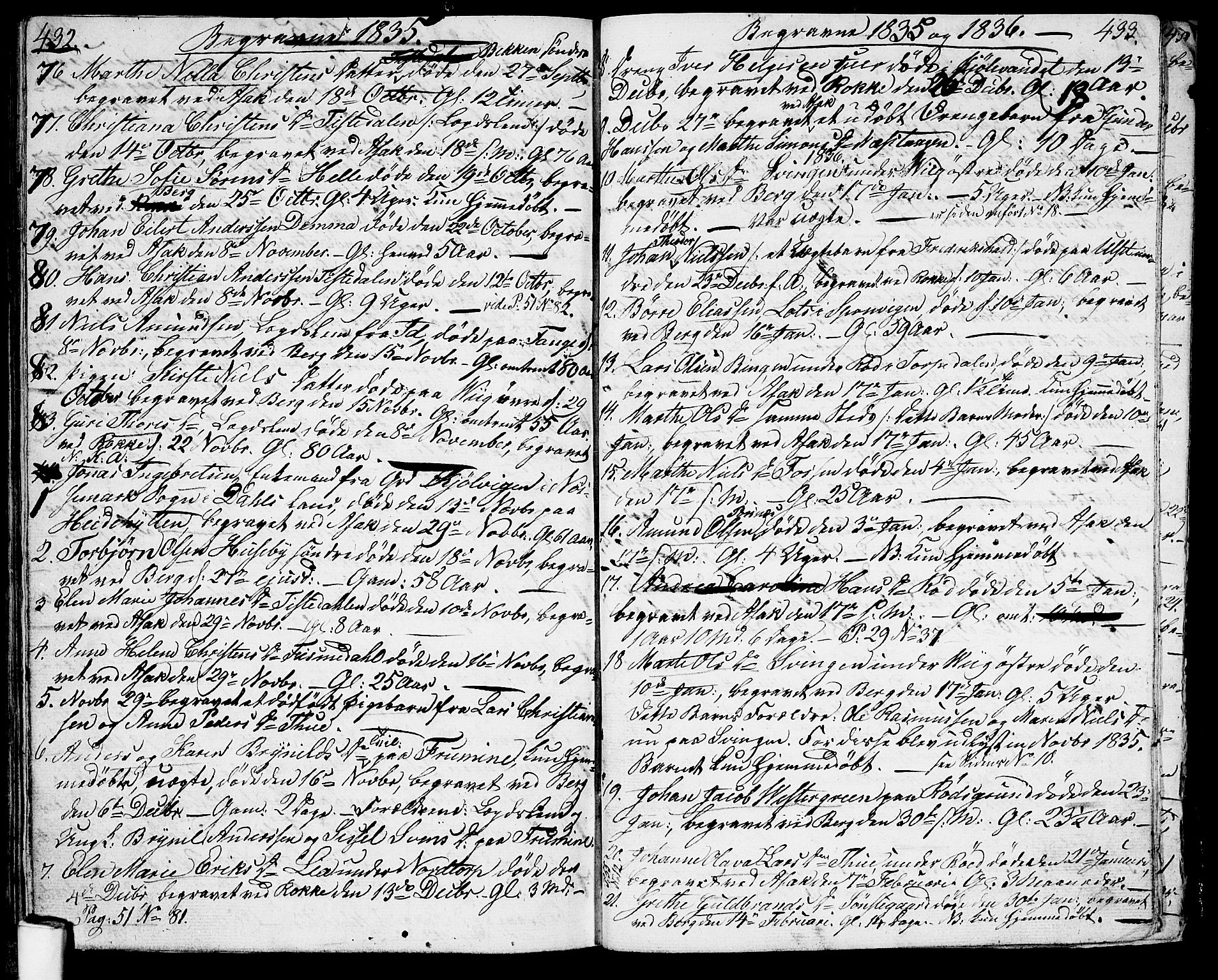 Berg prestekontor Kirkebøker, SAO/A-10902/G/Ga/L0002: Parish register (copy) no. I 2, 1832-1844, p. 432-433